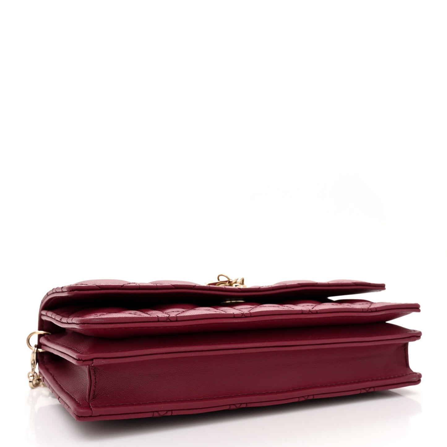 Lambskin Cannage Mini My Dior Top Handle Clutch Burgundy