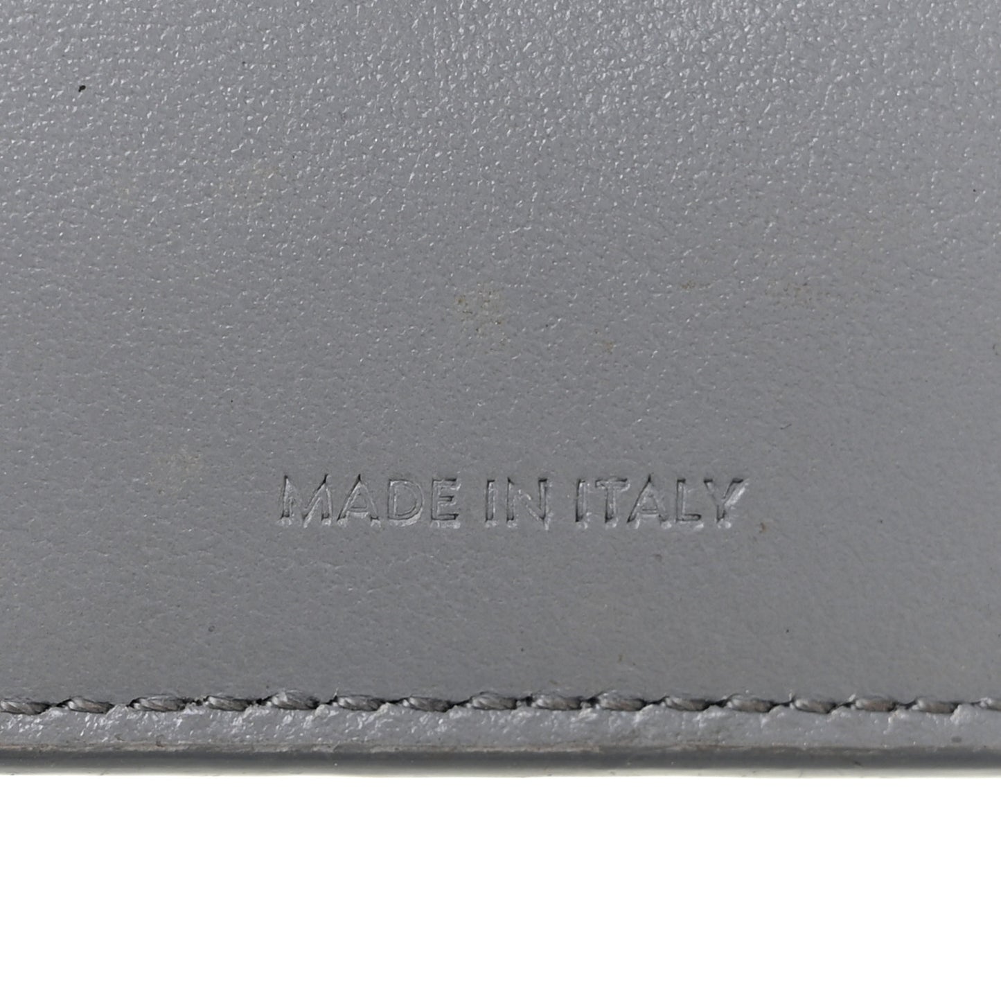 Grained Calfskin Large Multifunction Strap Wallet Grey