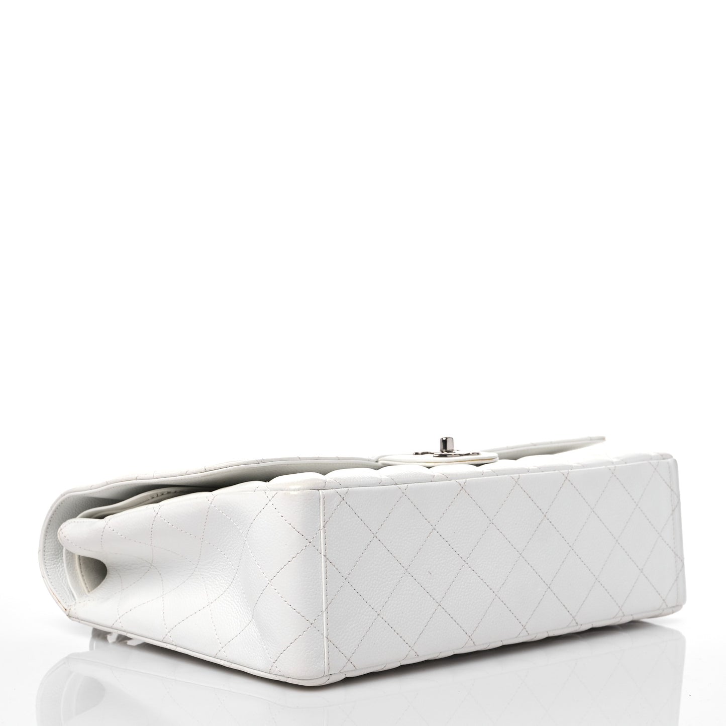 Caviar Quilted Maxi Double Flap White
