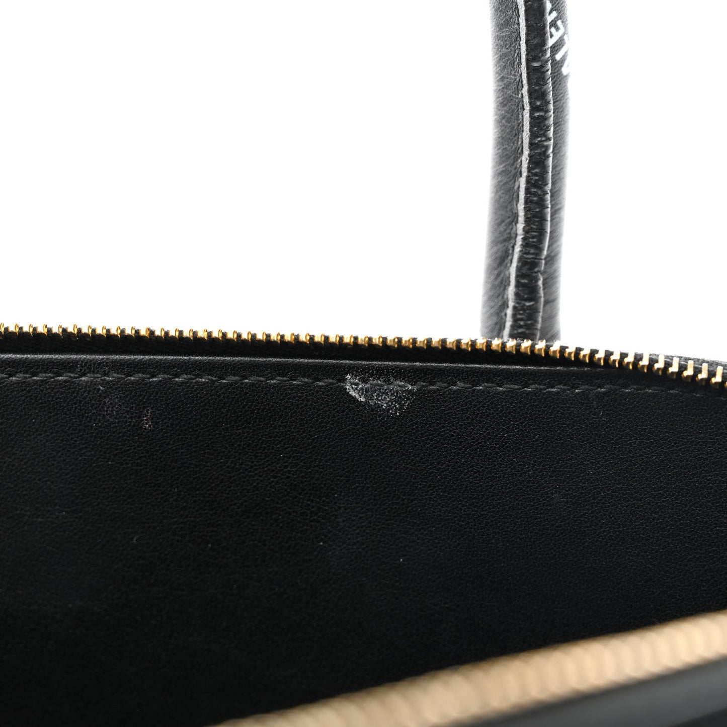 Calfskin Allover Logo M Ville Top Handle Bag Black