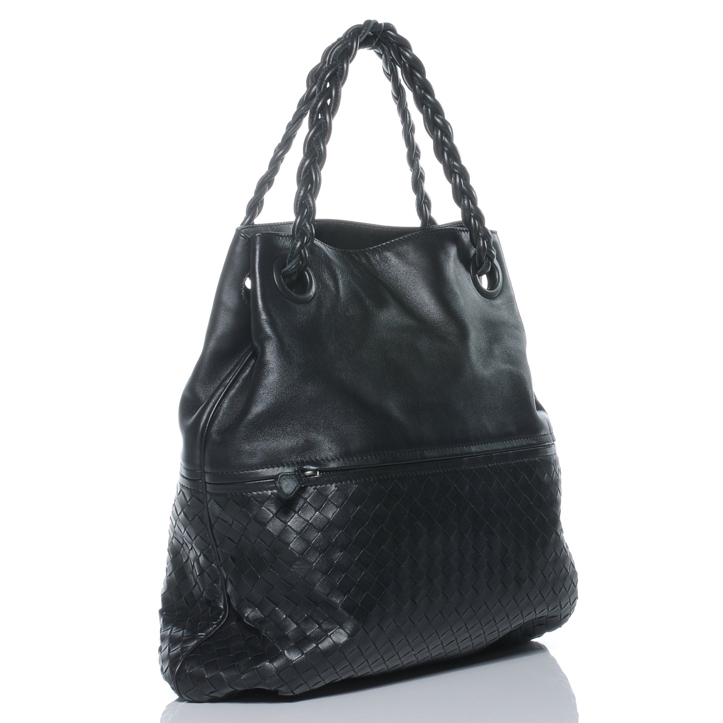 Nappa Intrecciato Leather Julie Nero Black