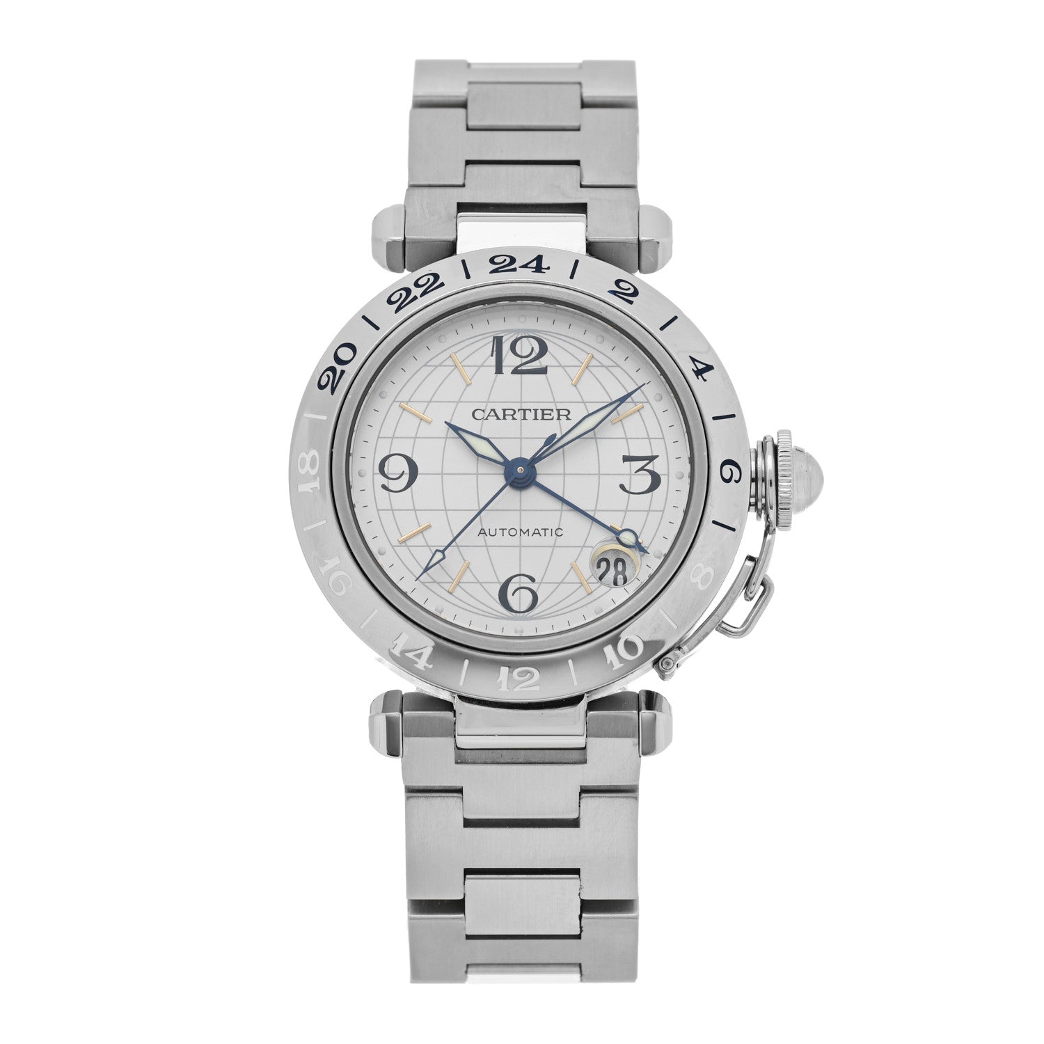Cartier Stainless Steel 35mm Pasha GMT Automatic Watch 1 of 5