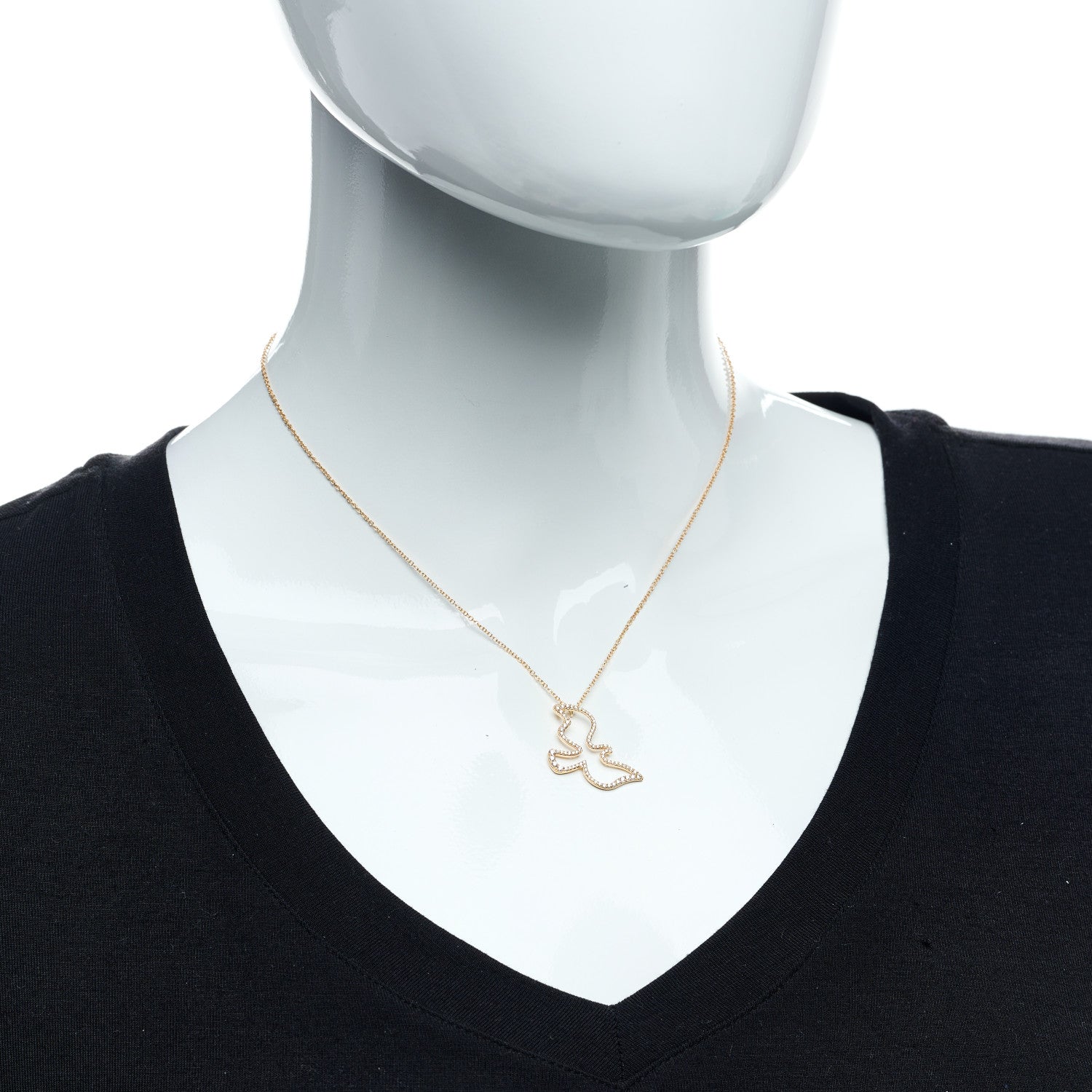 Tiffany 18K Rose Gold Diamond Paloma's Dove Pendant Necklace 5 of 5