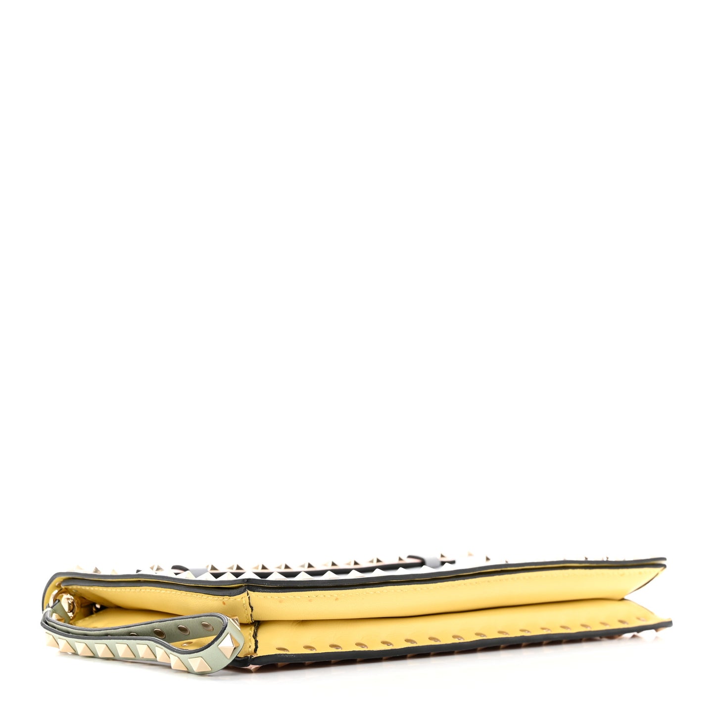 Nappa Watercolor Rockstud Wristlet Clutch Rose Green Yellow Sky