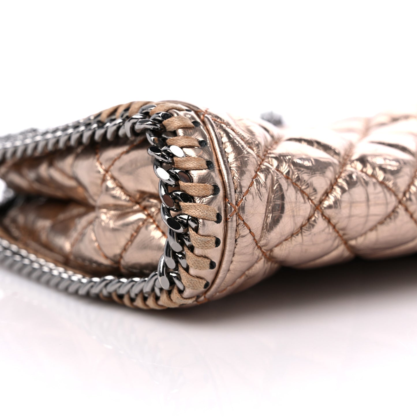 Metallic Eco Alter Quilted Mini Falabella Tote Copper