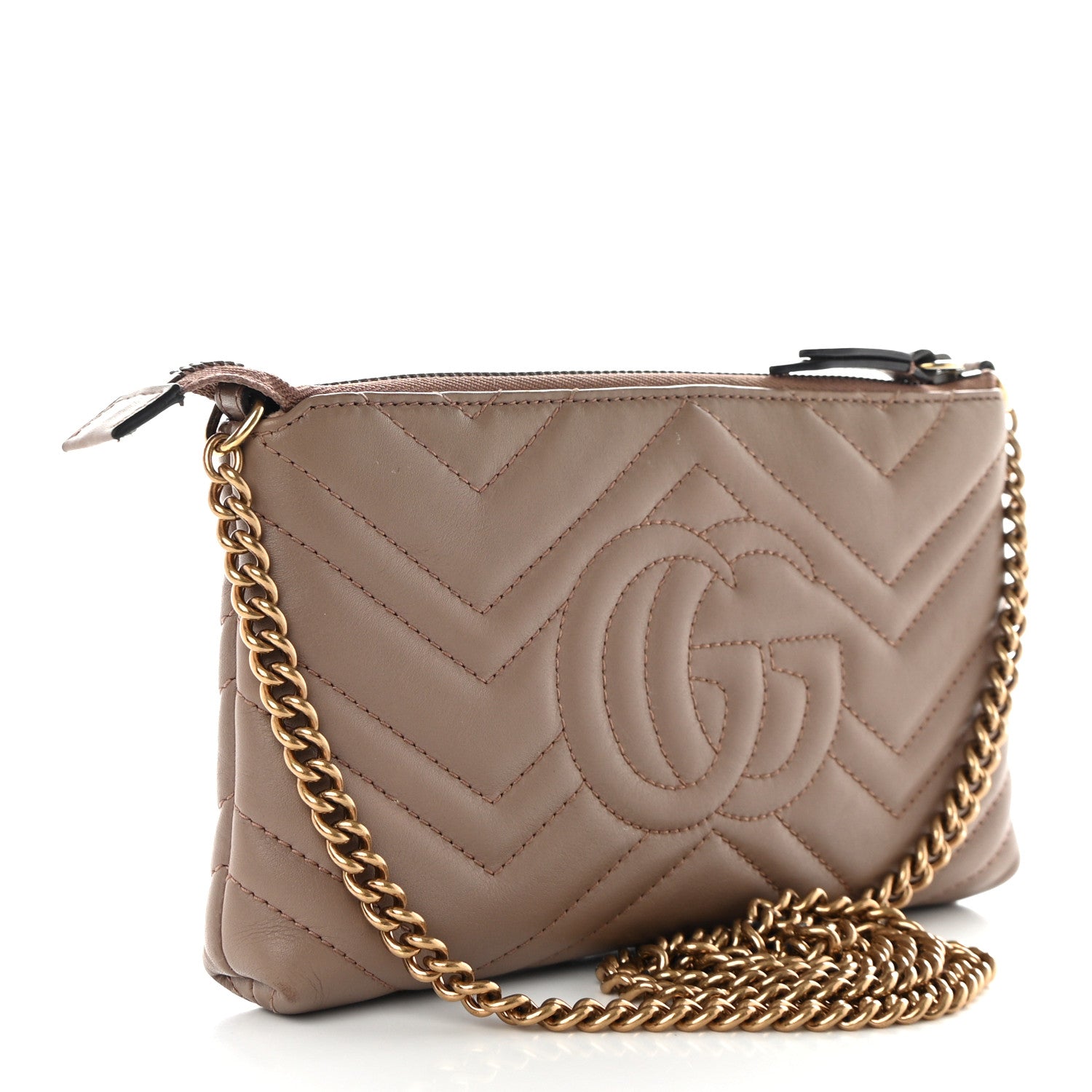 Gucci Calfskin Matelasse Mini GG Marmont Chain Bag Porcelain Rose 3 of 15