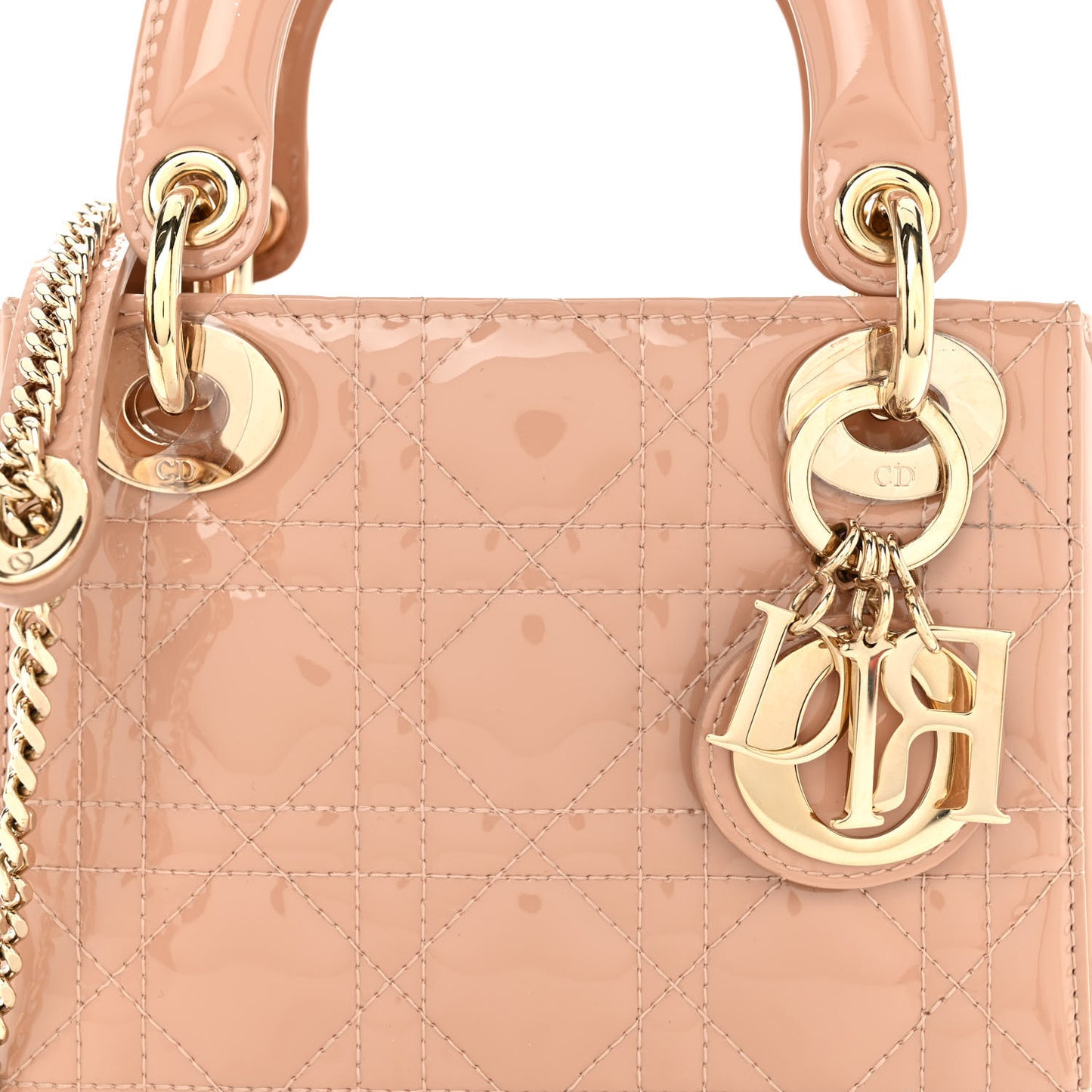 Patent Cannage Mini Lady Dior Light Pink