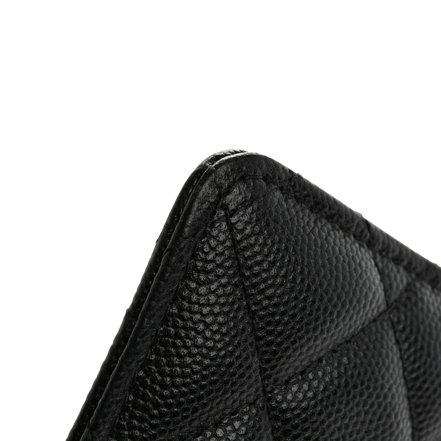 Caviar Quilted Classic Flat Wallet Pouch Black