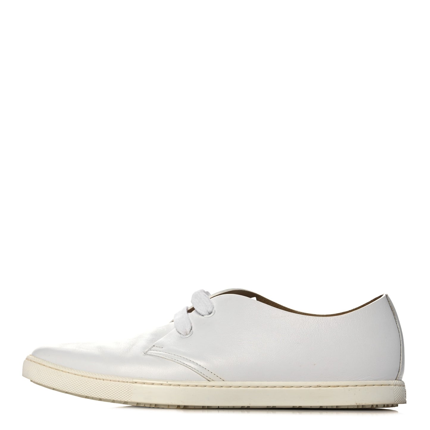 Lambskin Mens Lace Up Sneakers 41 White