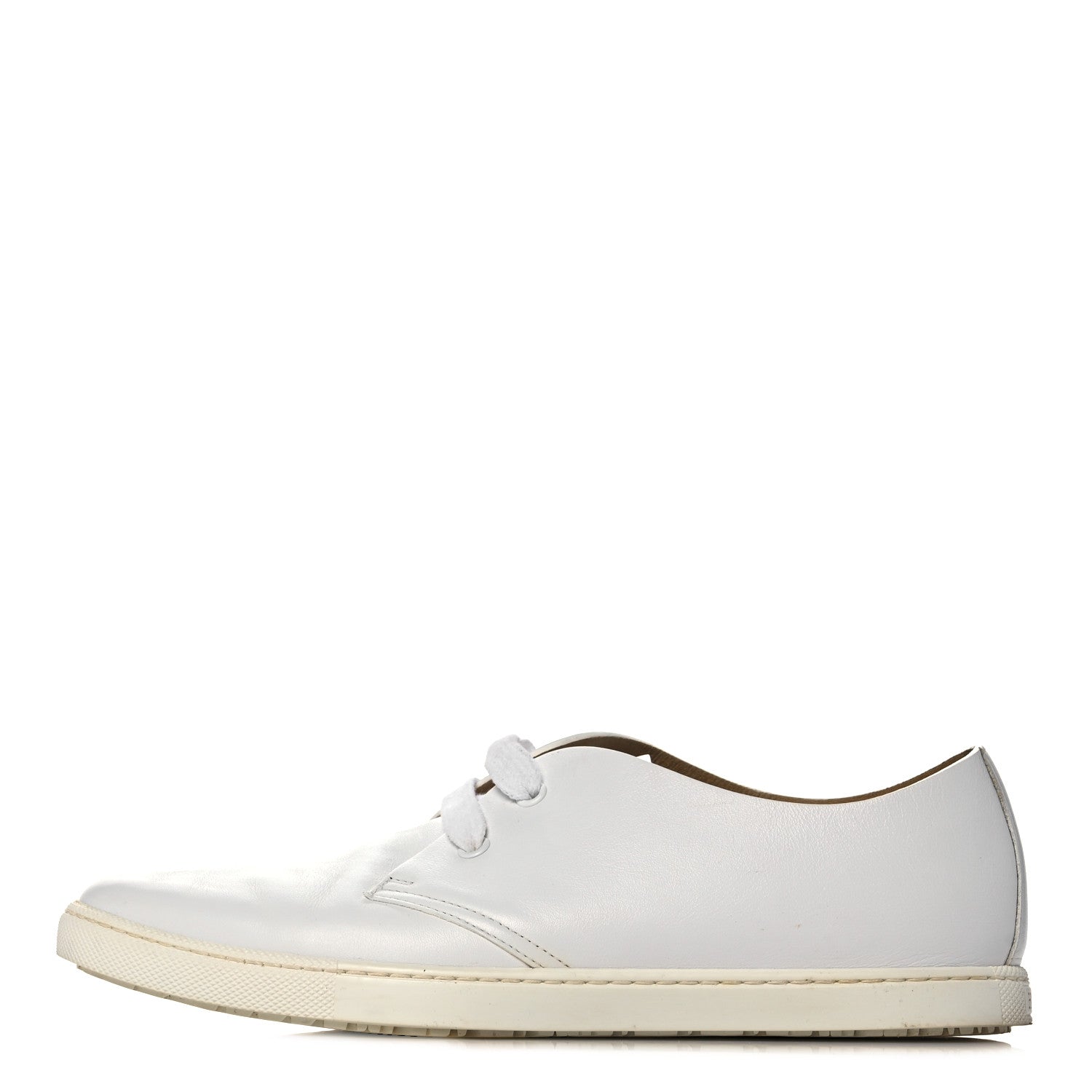 Hermes Lambskin Mens Lace Up Sneakers 41 White 1 of 12