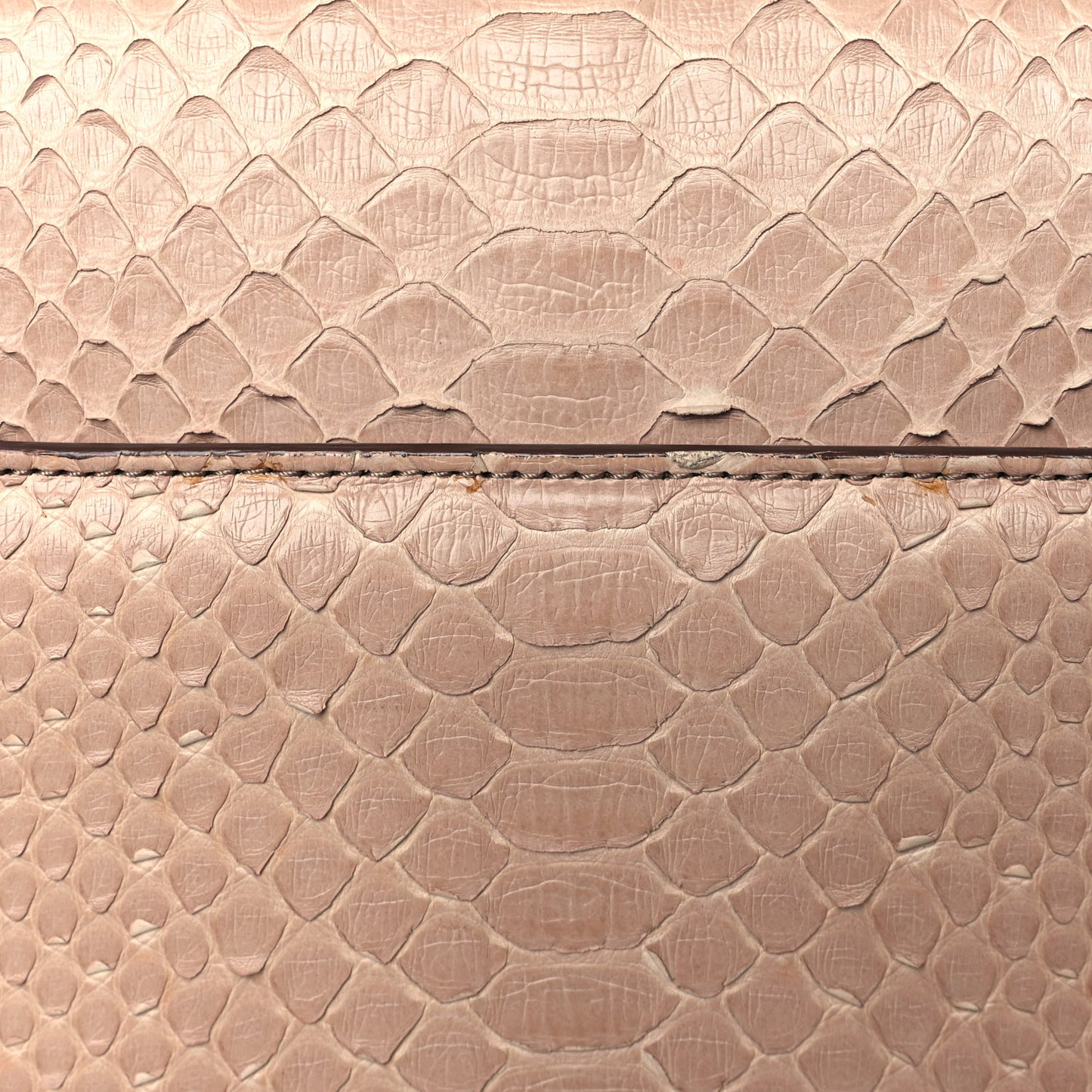 Snakeskin Medium Natalia Shoulder Bag Beige