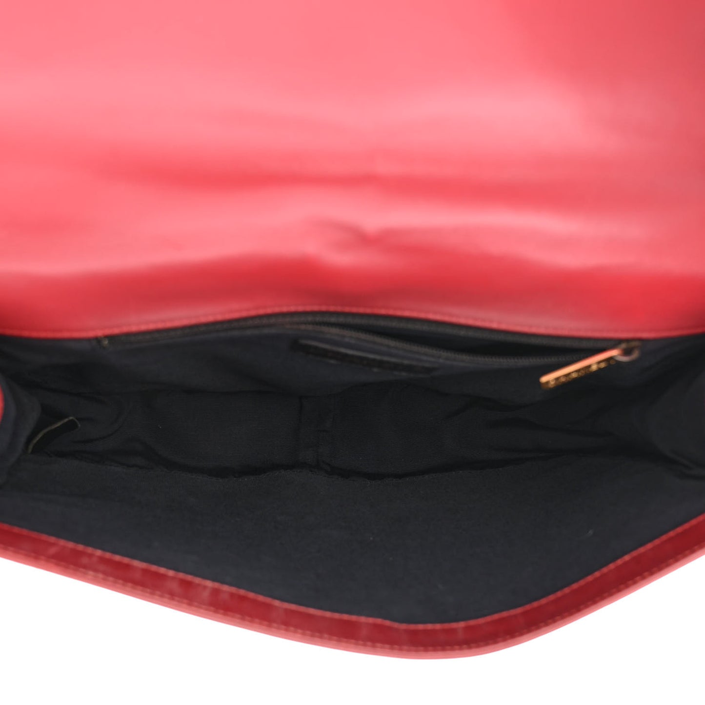 Glazed Calfskin Large Boy Flap Red