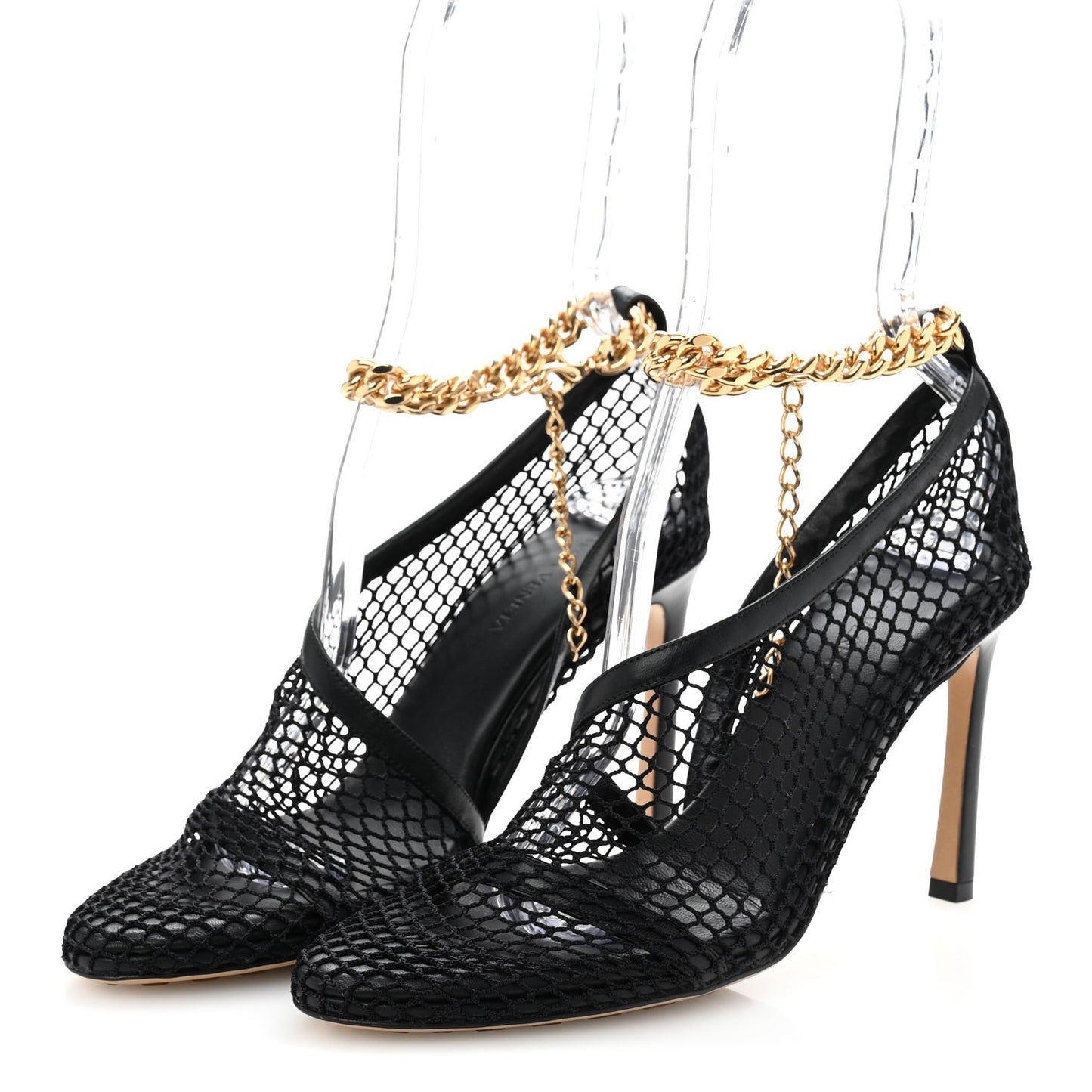 Mesh Nappa Chunky Chain Sandals 36.5 Black