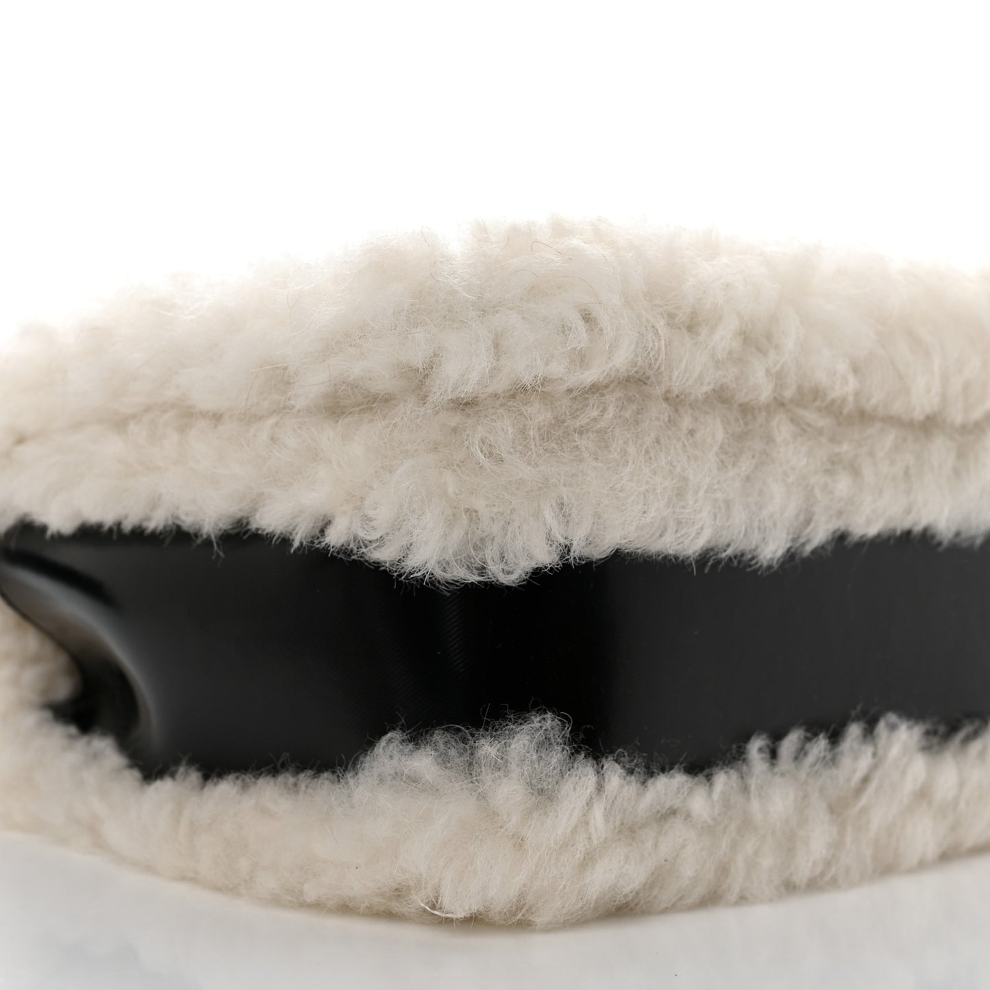 Coated Canvas Shearling Horseferry Print Small Lola Bag Black