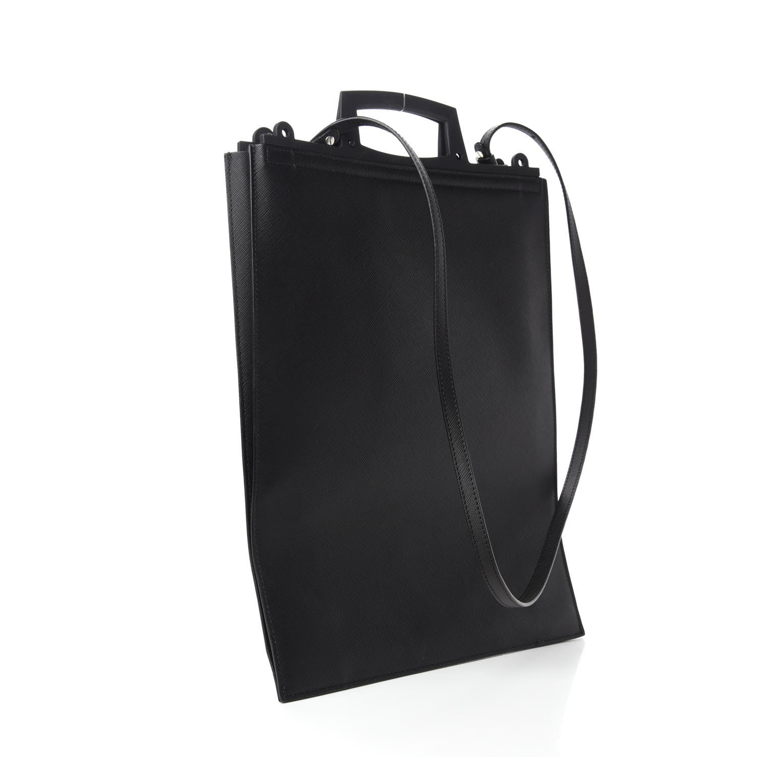 Givenchy Textured Coated Canvas Logo Print Medium Rave Tote Black 3 of 9