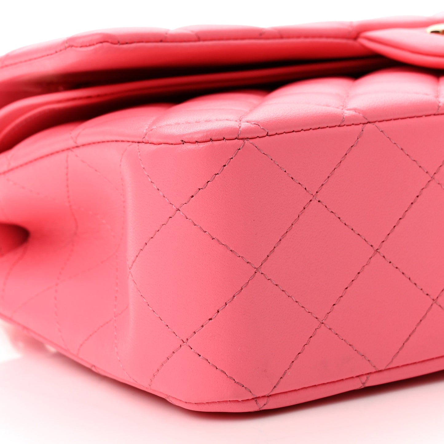 Lambskin Quilted Medium Double Flap Pink