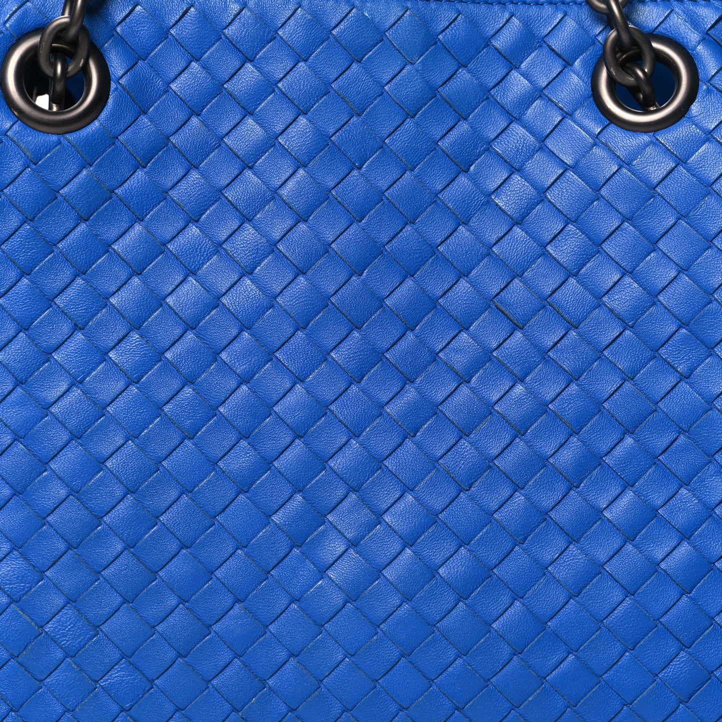 Nappa Intrecciato Large Classic Chain Strap Tote Signal Blue