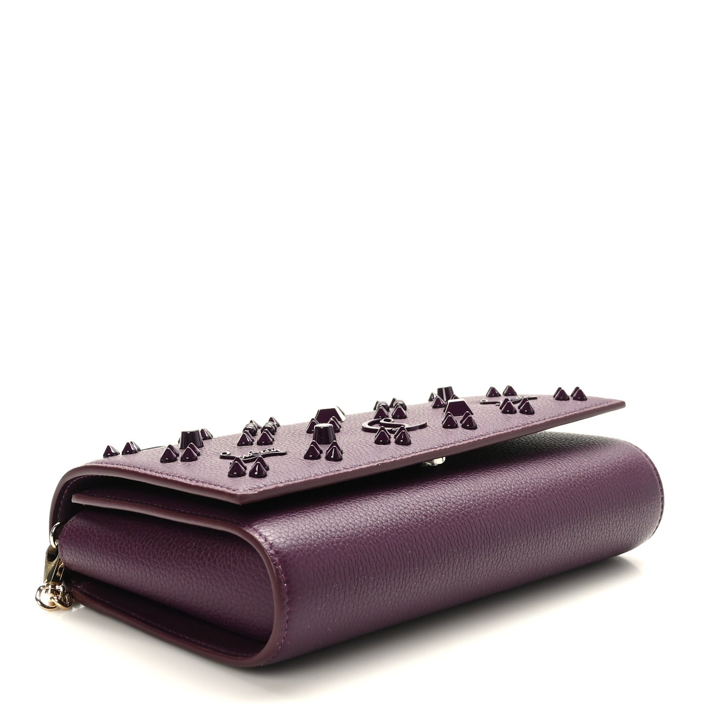 Calfskin Spikes Loubinthesky Paloma Clutch Merlot