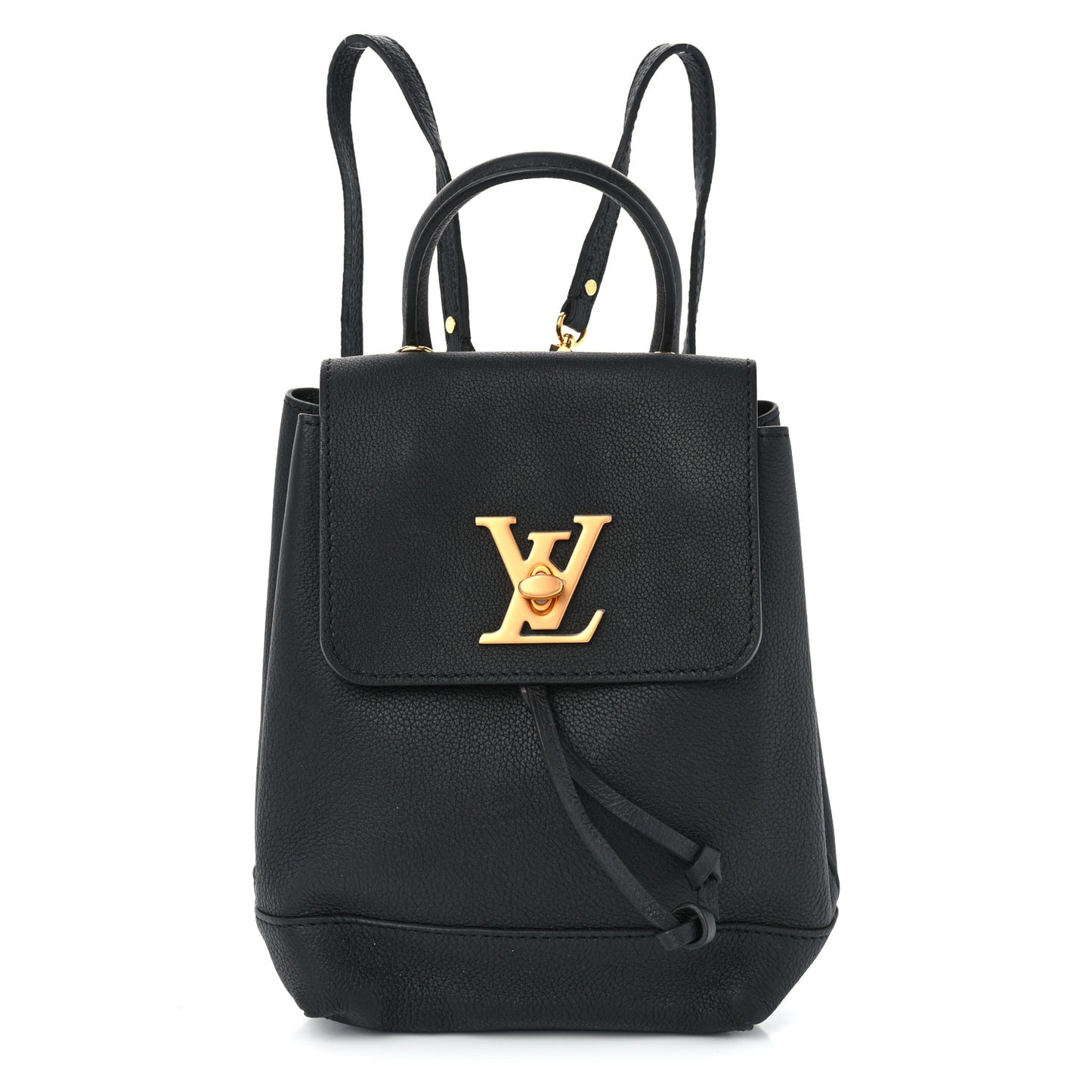 Calfskin Lockme Mini Backpack Black