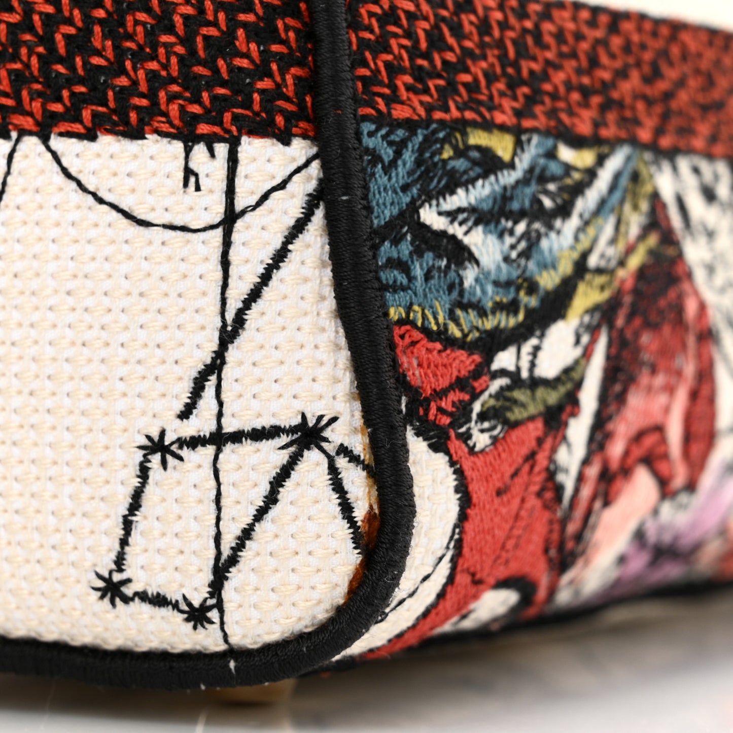 Canvas Constellation Embroidered Medium Lady D-Lite Latte Multicolor