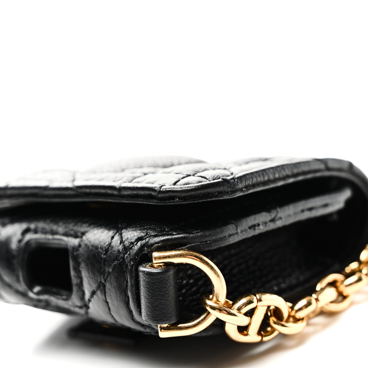 Supple Calfskin Cannage Caro Airpod Pro Case Belt 70 Black