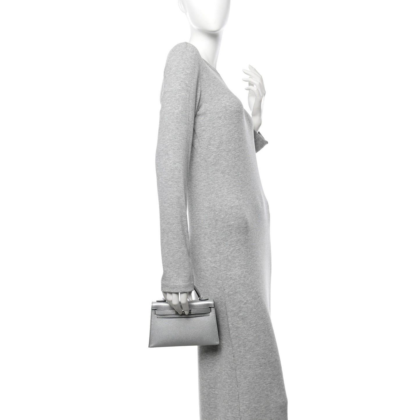 Metallic Chevre Chamkilight Mini Kelly Sellier 20 Argent