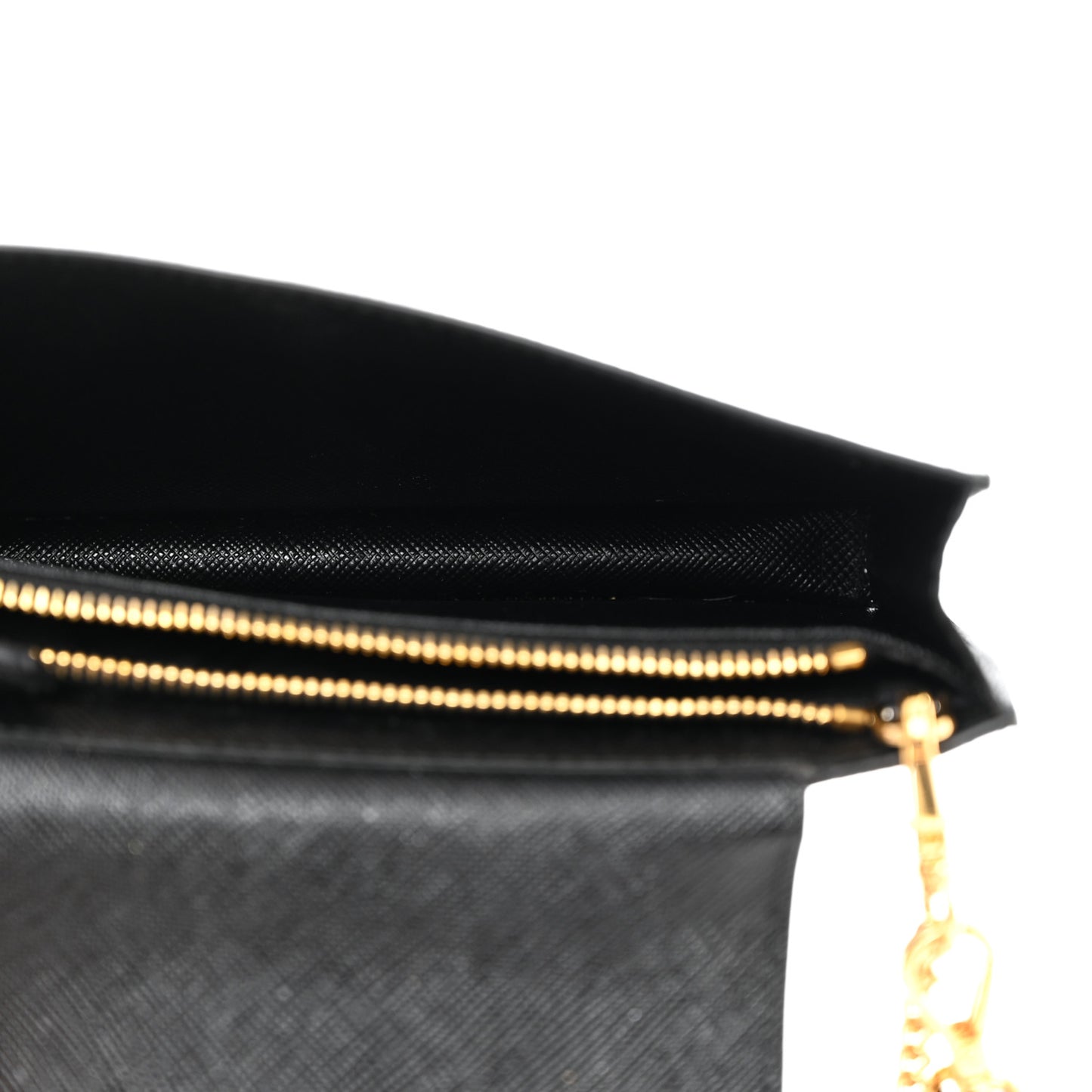 Saffiano Fiocco Metal Phone Wristlet Crossbody Wallet Black