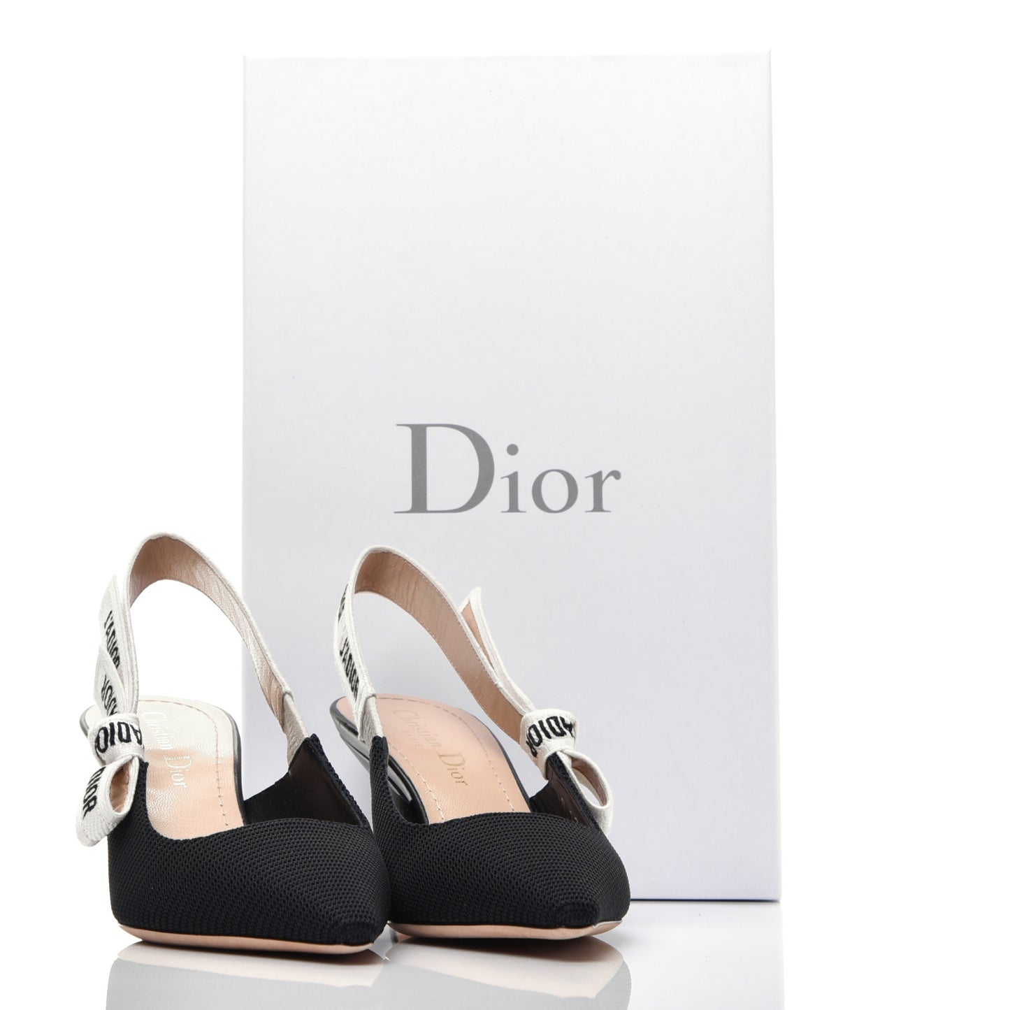 Technical Canvas Ribbon J Adior Slingback 65mm Pumps 35 Black