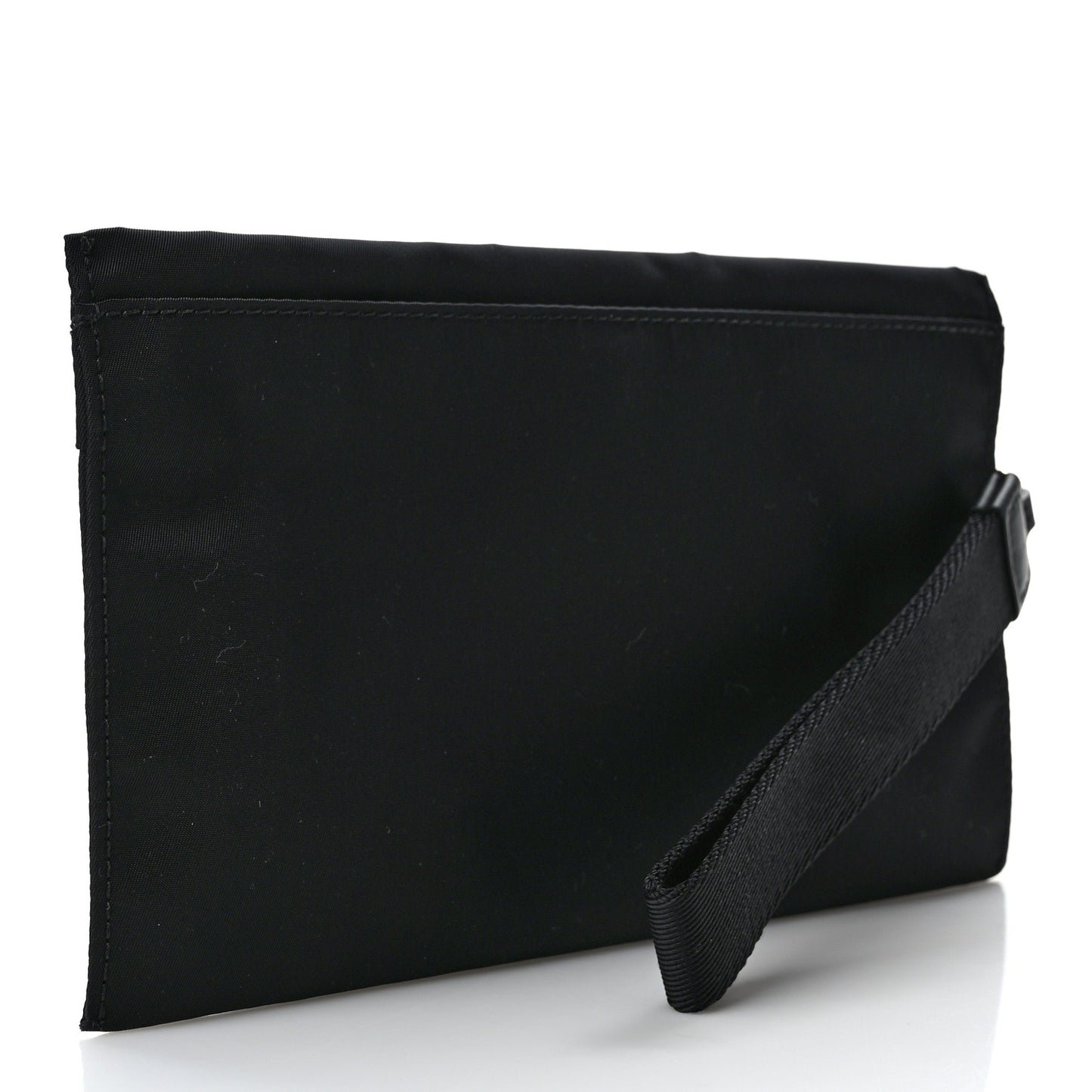 Nylon Vintage Check Print Logo Wristlet Black