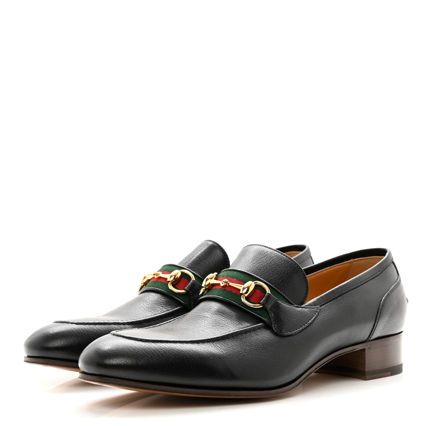 Goatskin Web Mens Horsebit Loafers 11 Black