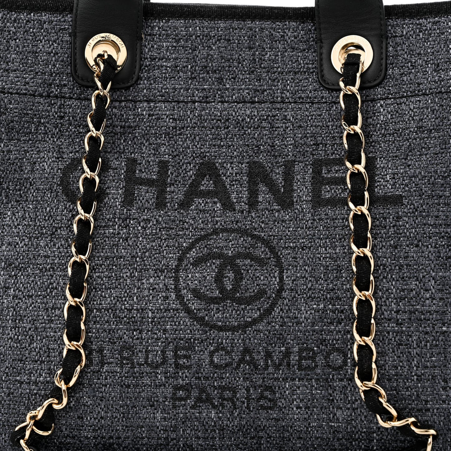 Lurex Boucle Medium Deauville Tote Black