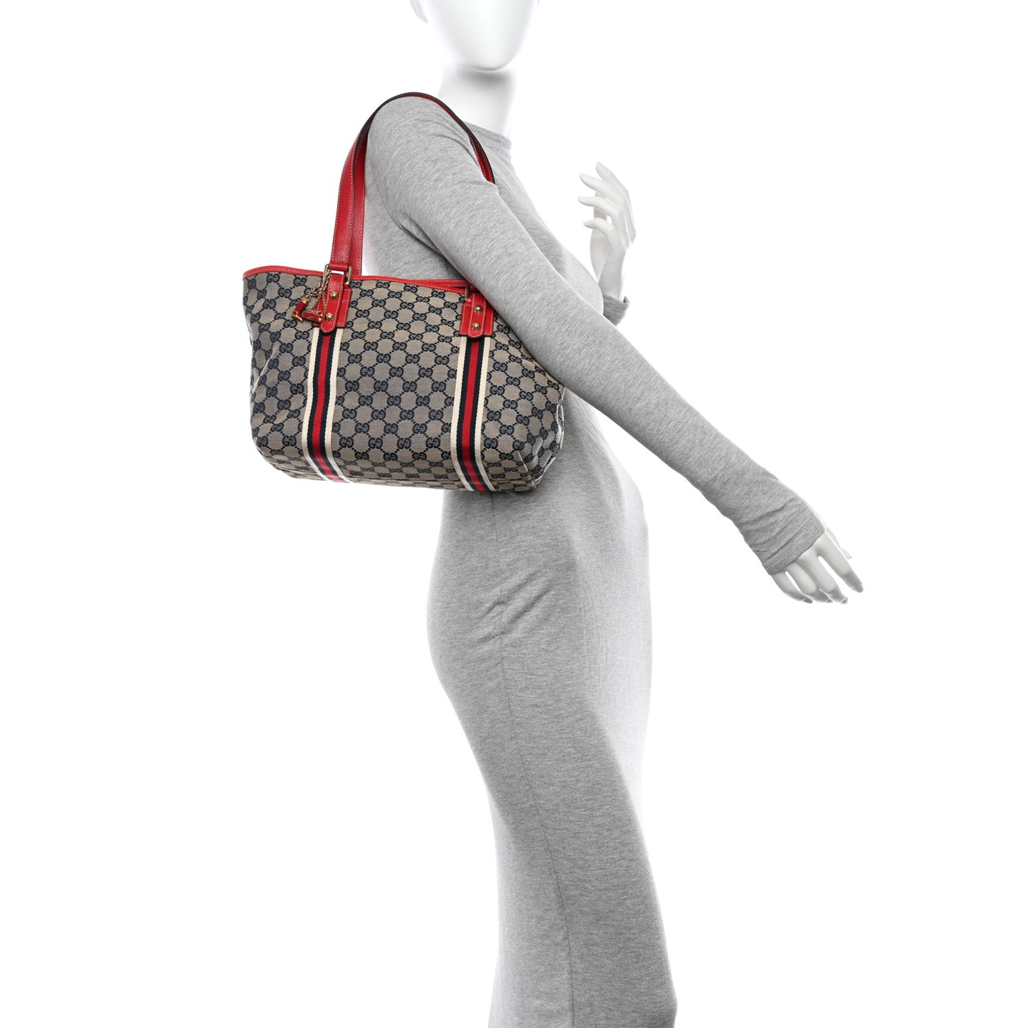 Monogram Medium Jolicoeur Tote Navy Red