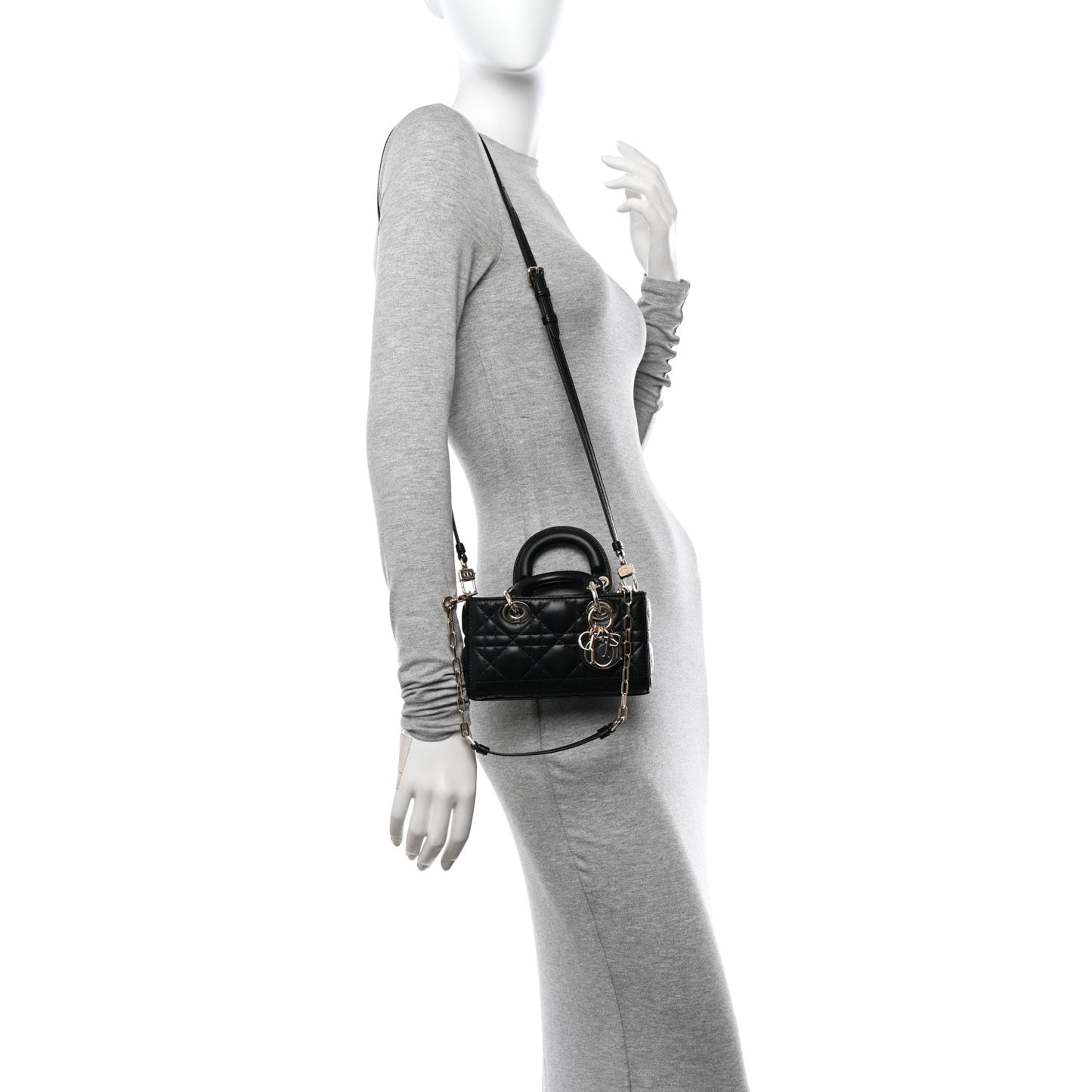 Lambskin Cannage Micro Lady D-Joy Black