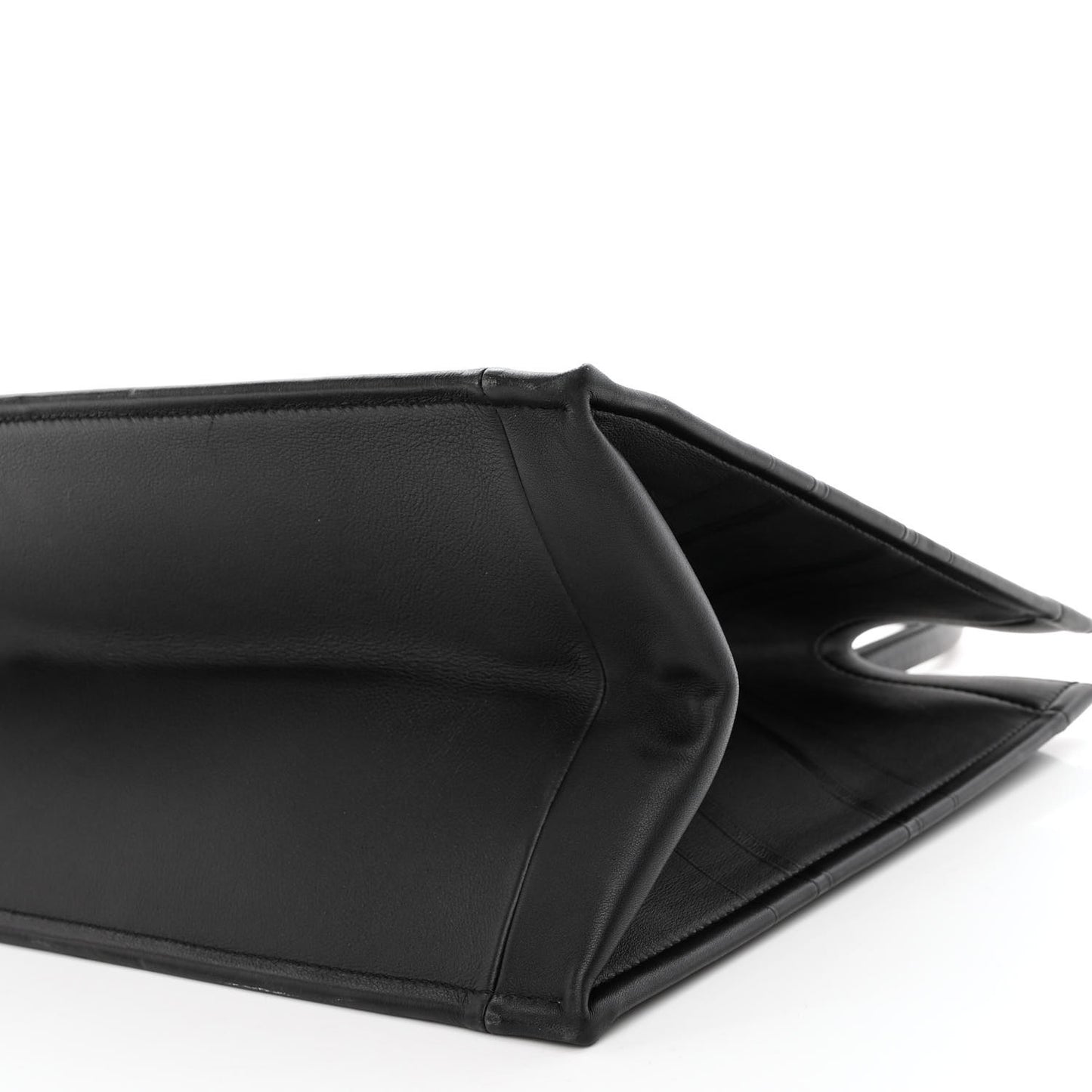 Calfskin Embossed Medium Book Tote Black