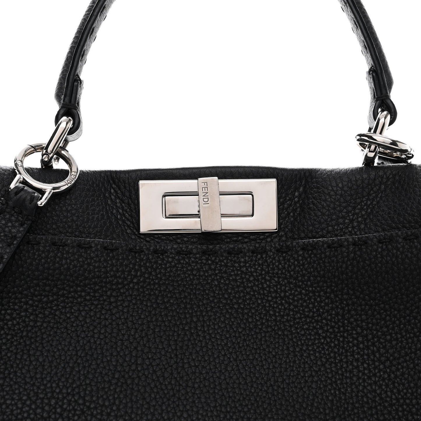 Cuoio Romano Selleria Bi-Color Medium Peekaboo Iconic Satchel Black Mou