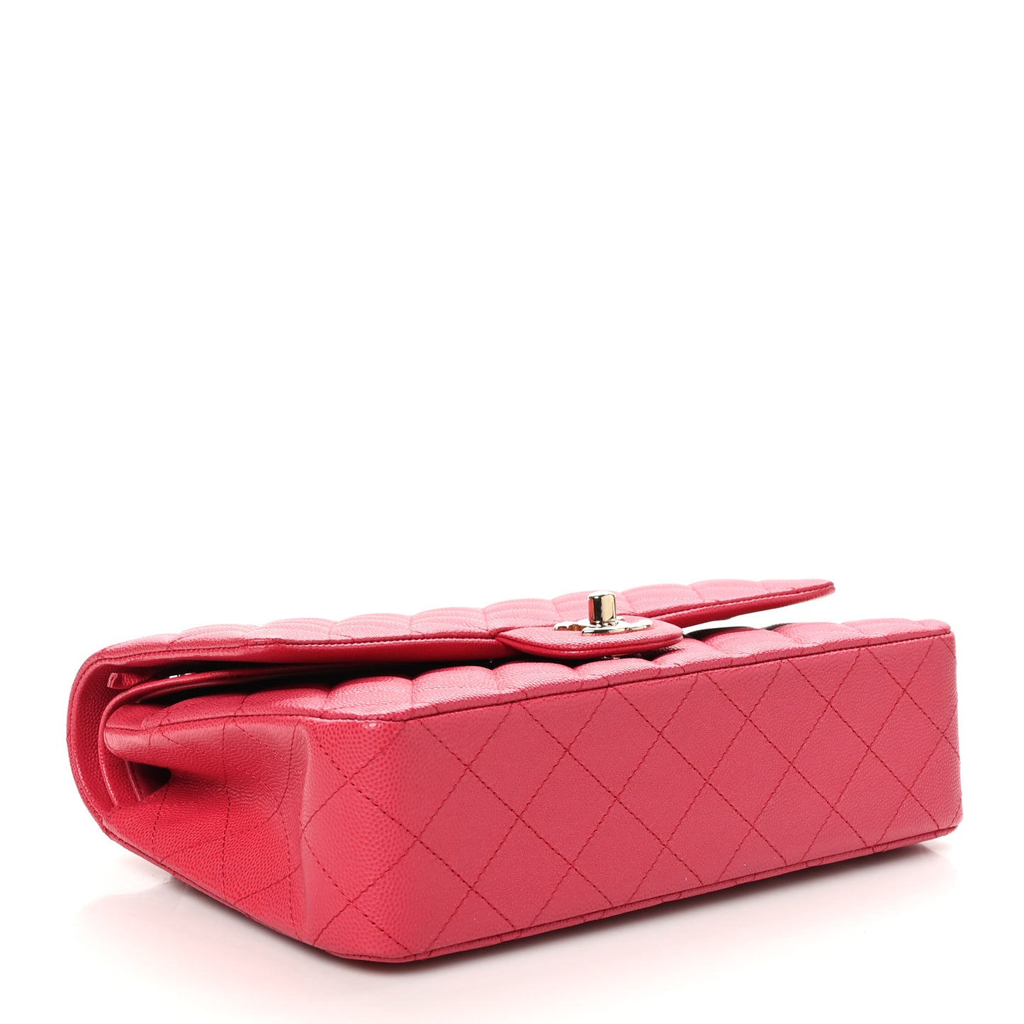Caviar Quilted Medium Double Flap Dark Pink