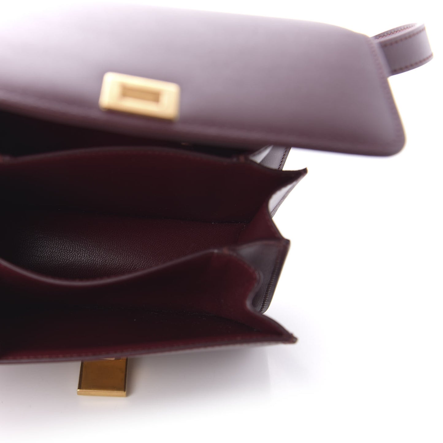 Box Calfskin Small Classic Box Flap Bag Burgundy