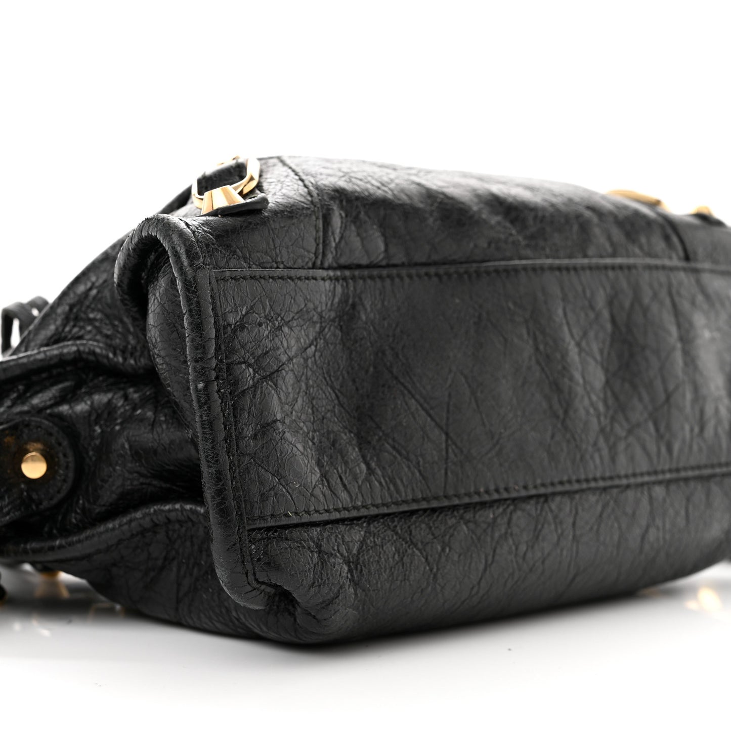 Agneau Classic Gold Hardware Mini City Black