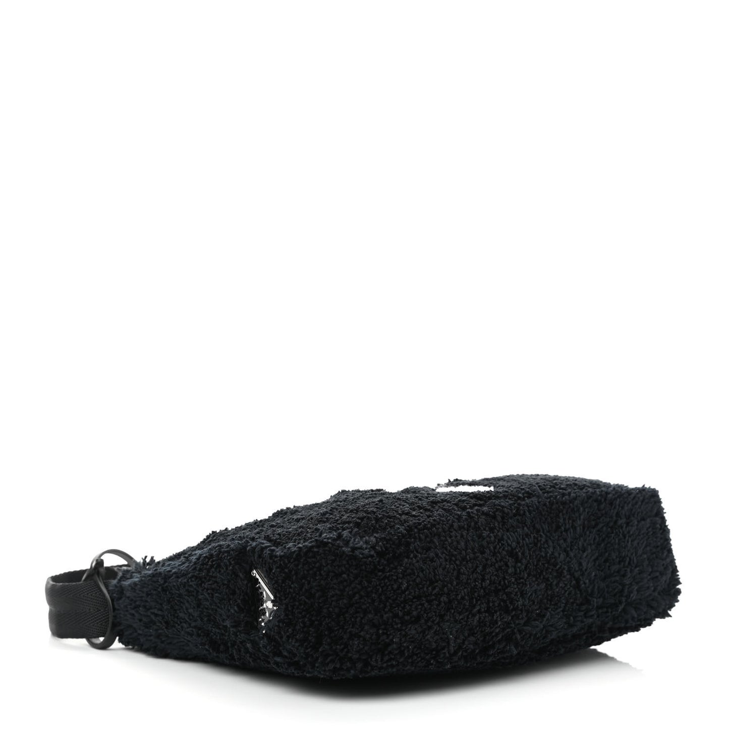 Terry Cloth Mini Re-Edition 2000 Bag Black White