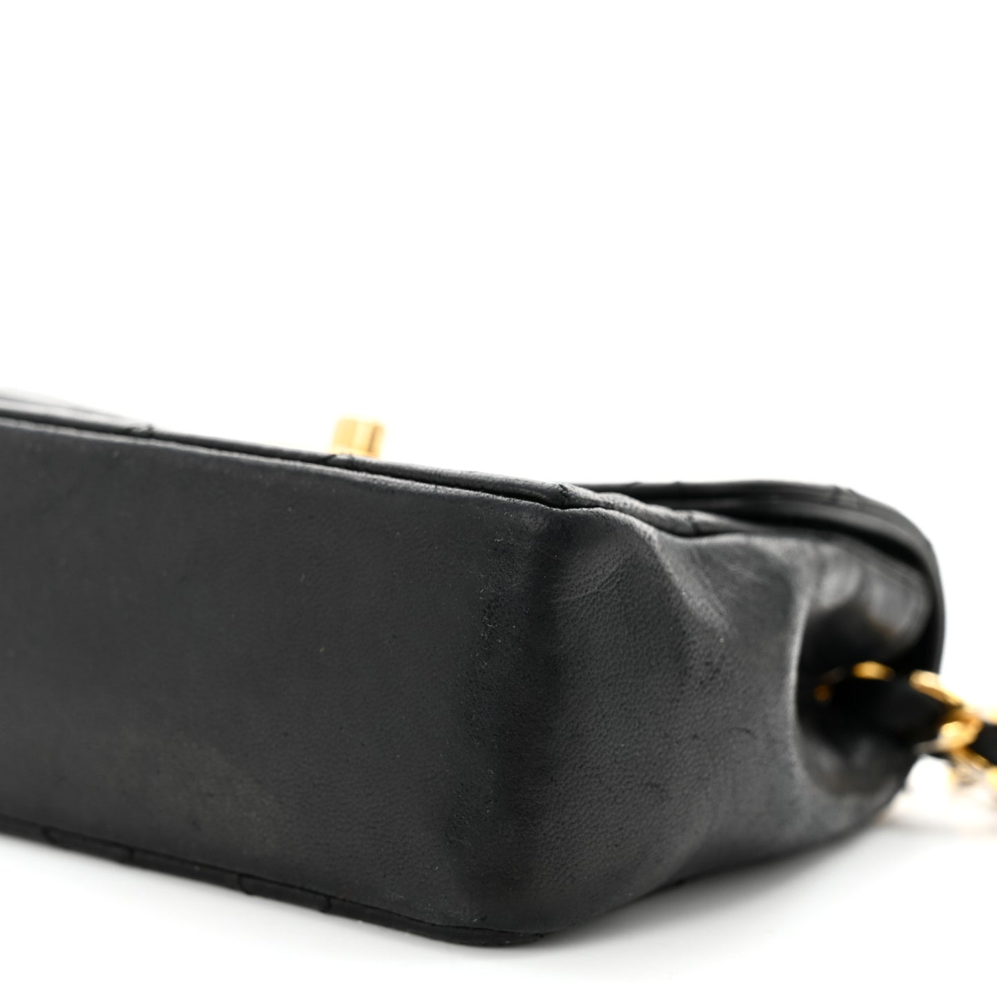 Lambskin Quilted Extra Mini Flap Black