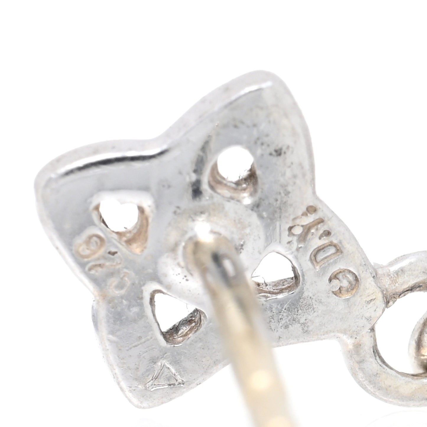 Sterling Silver Diamond Quatrefoil Chandelier Earrings