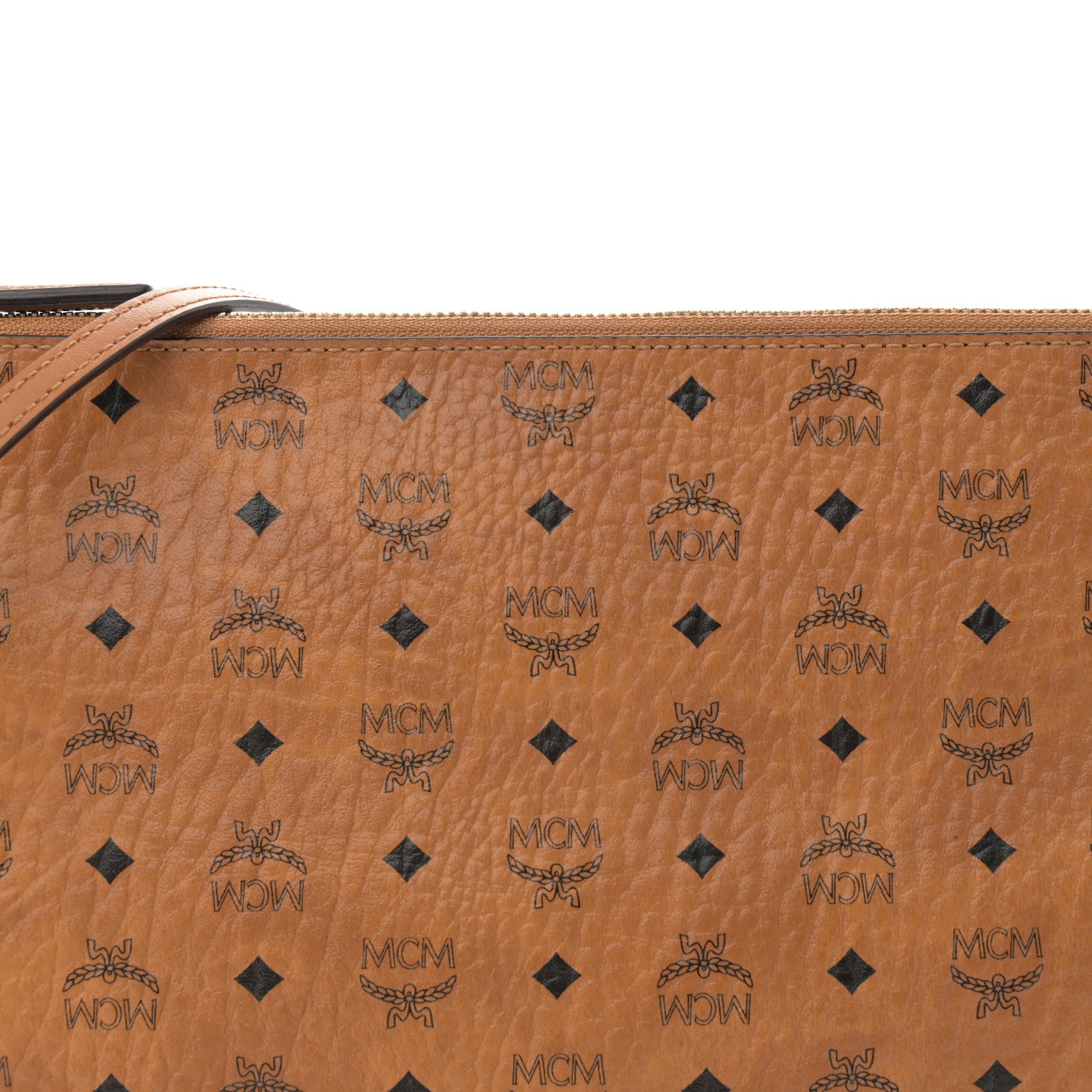 MCM Visetos Medium Crossbody Pouch Cognac 8 of 11