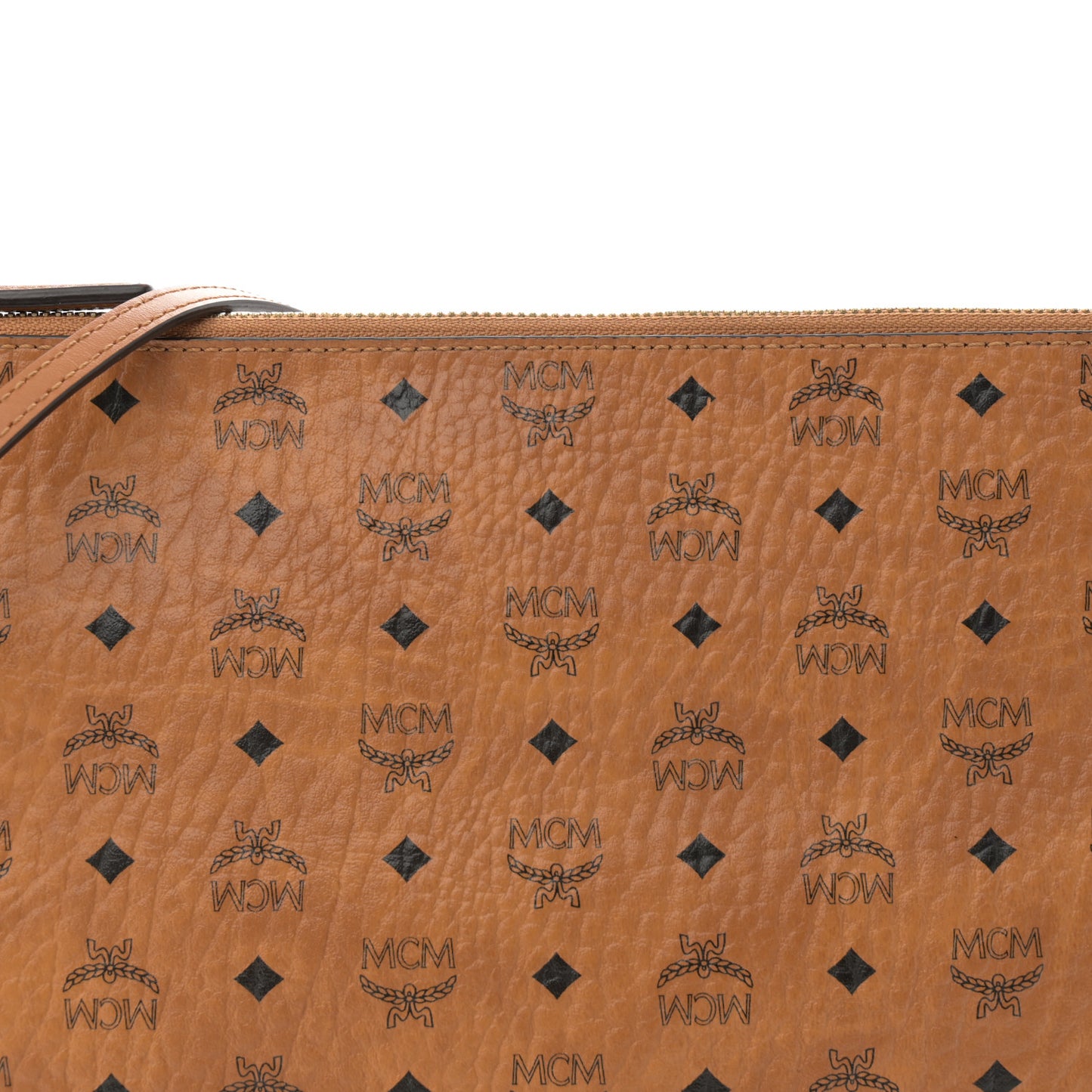 Visetos Medium Crossbody Pouch Cognac