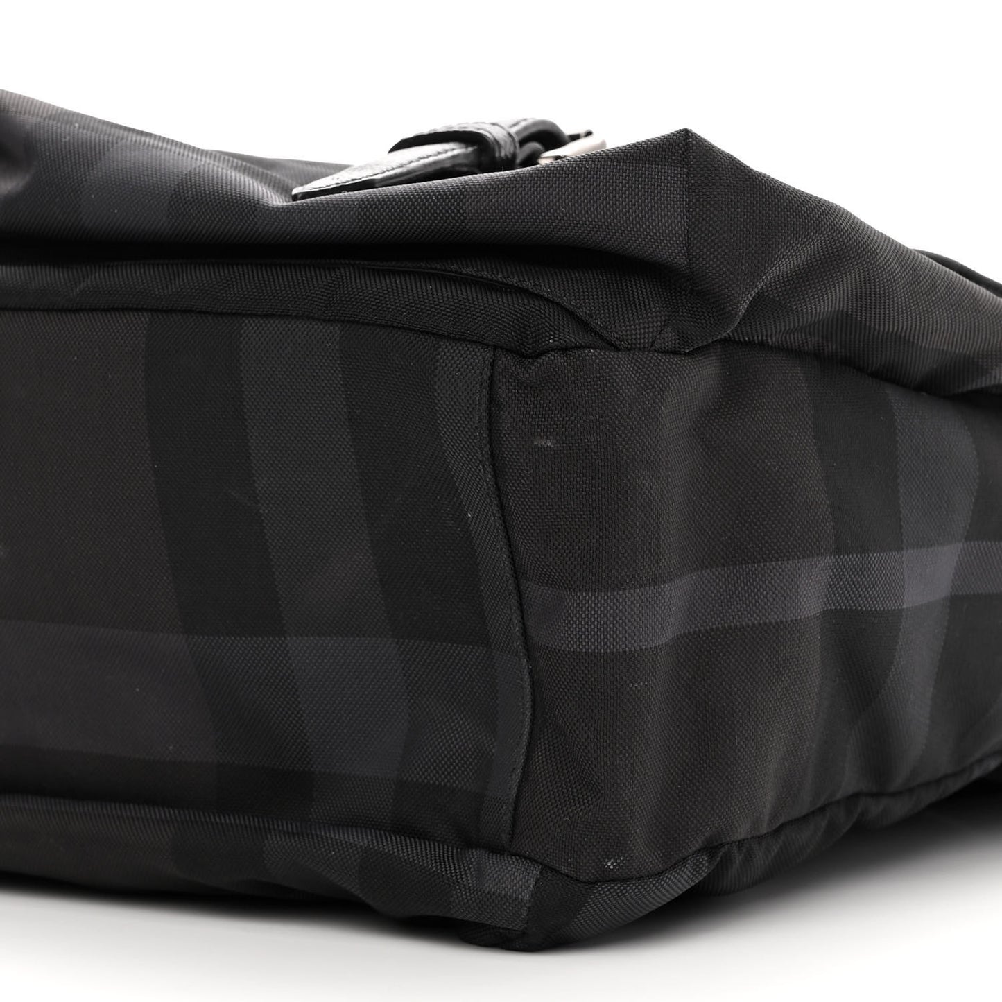 Nylon Jacquard Beat Check Sundorine Messenger Bag Black