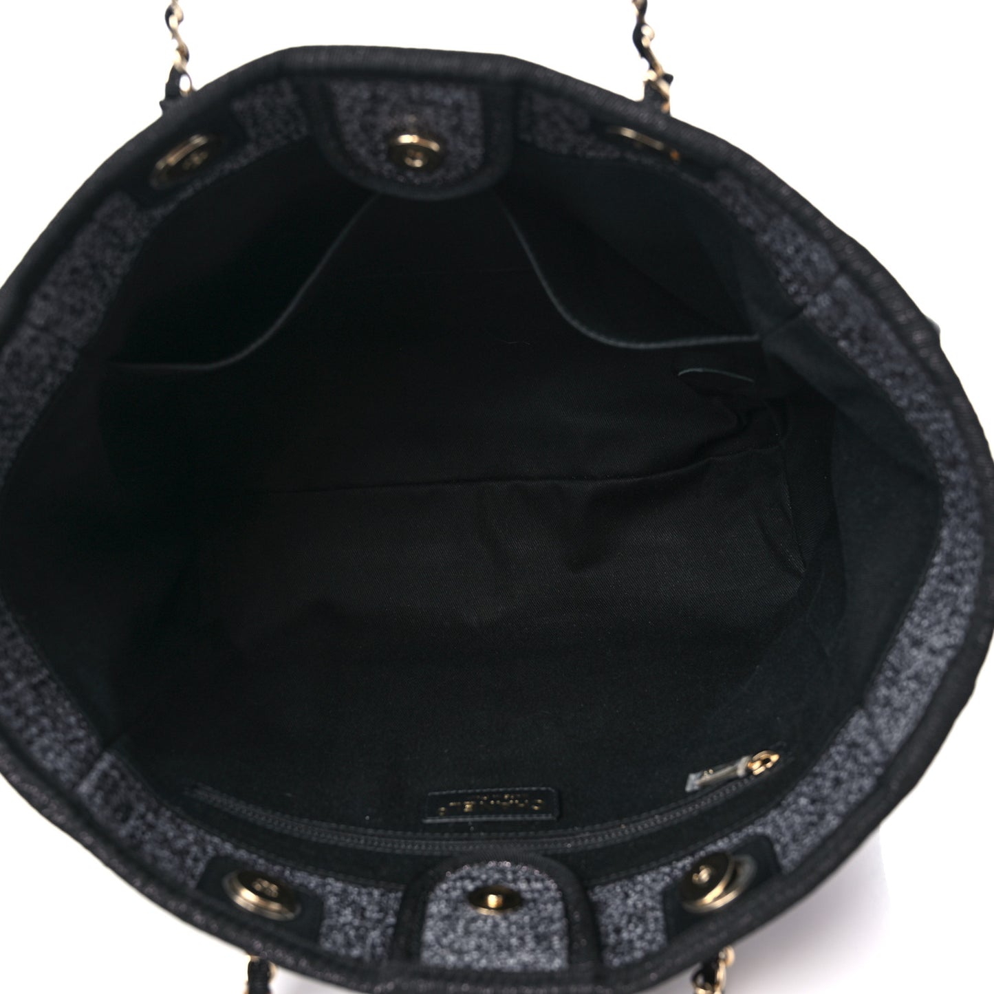 Lurex Boucle Small Deauville Tote Black