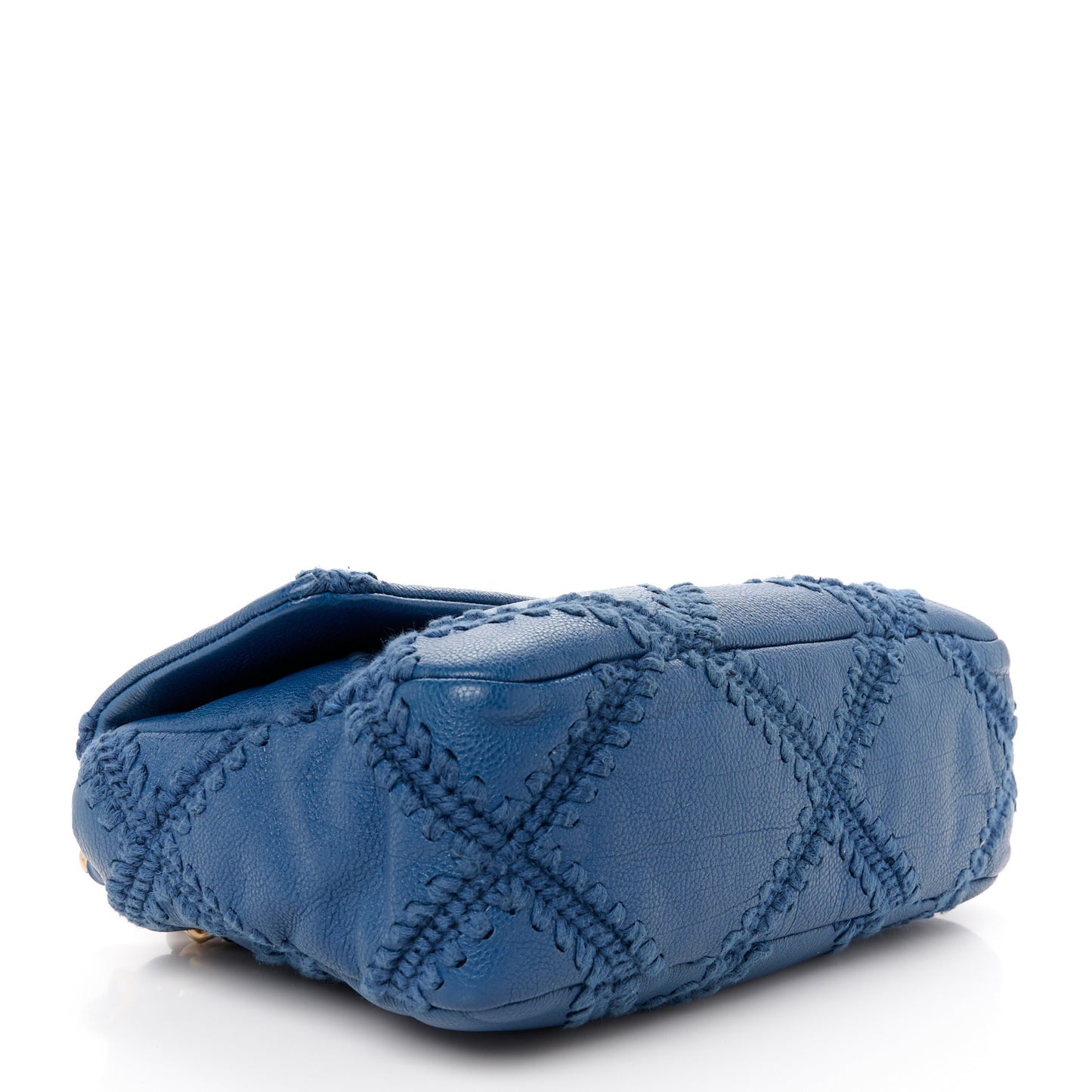 Calfskin Crochet Medium Chanel 19 Flap Blue