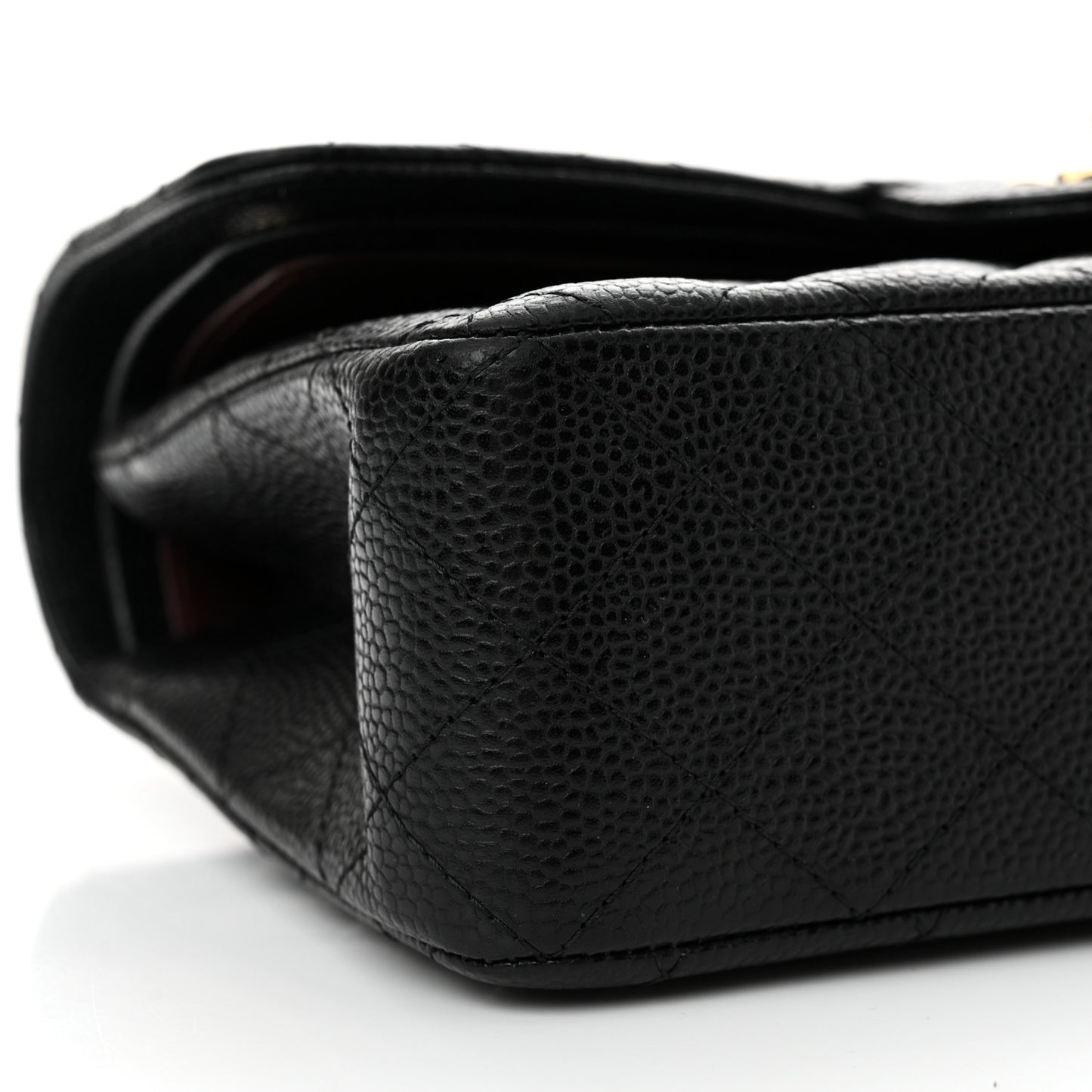Caviar Quilted Small Double Flap Black