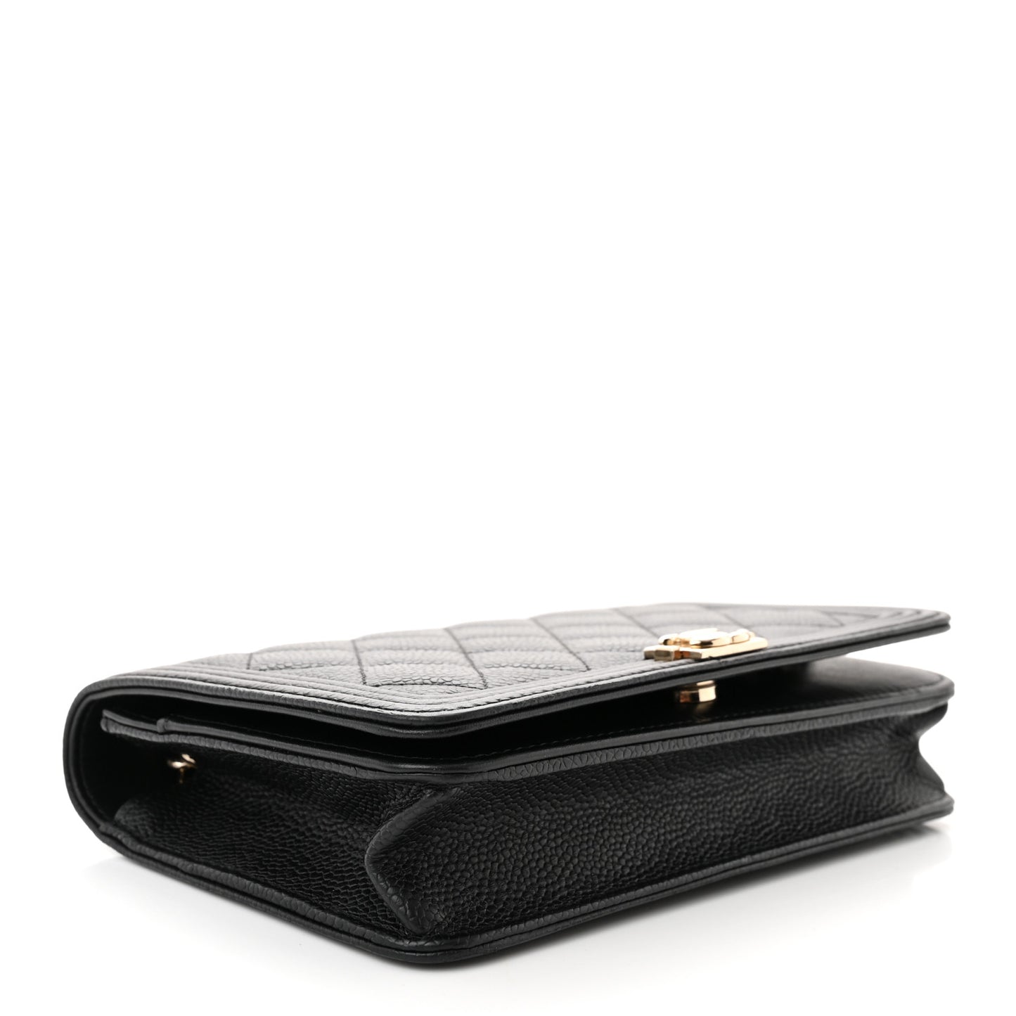 Caviar Quilted Boy Wallet On Chain WOC Black