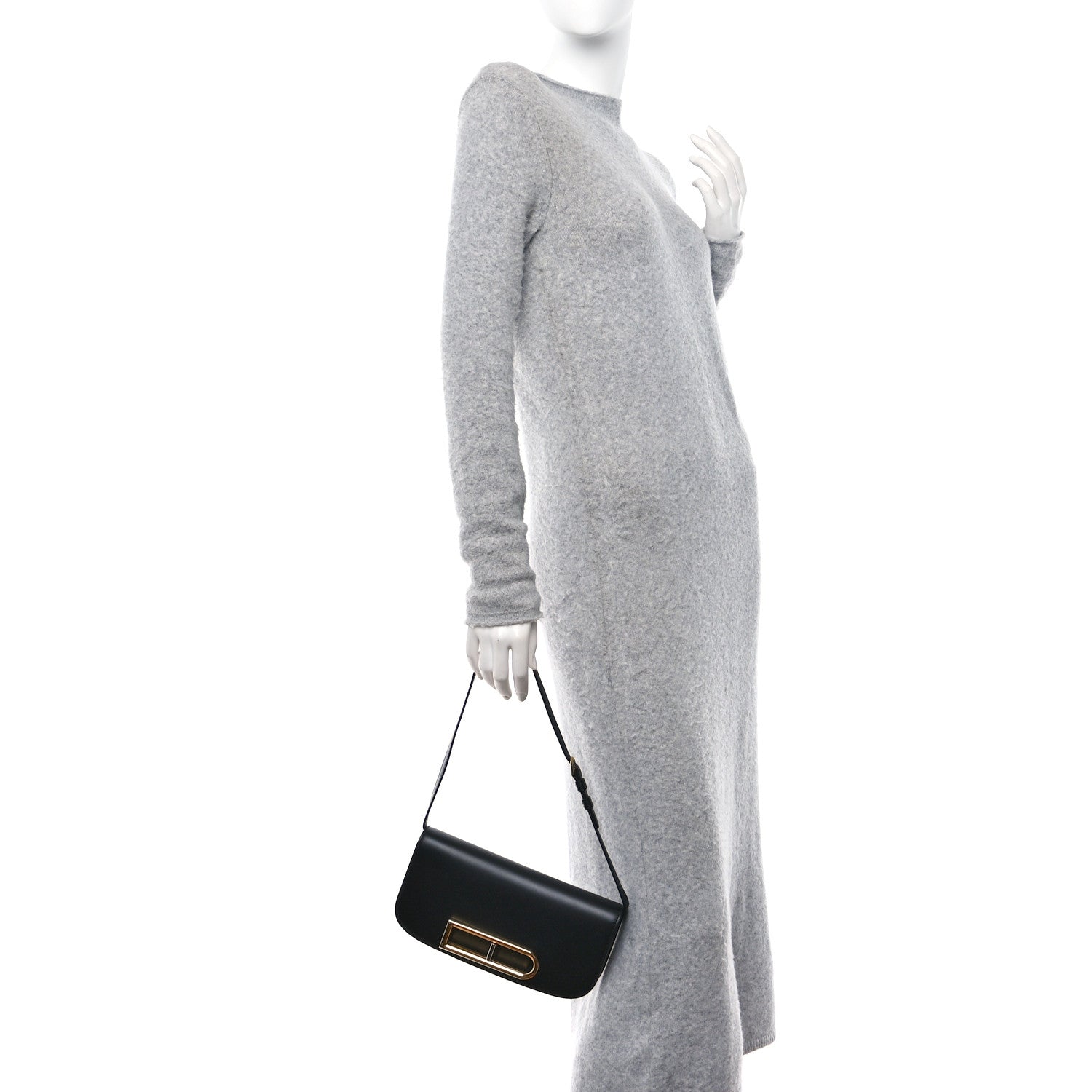 Delvaux Olen Calfskin Lingot Clutch Bag Black 2 of 10
