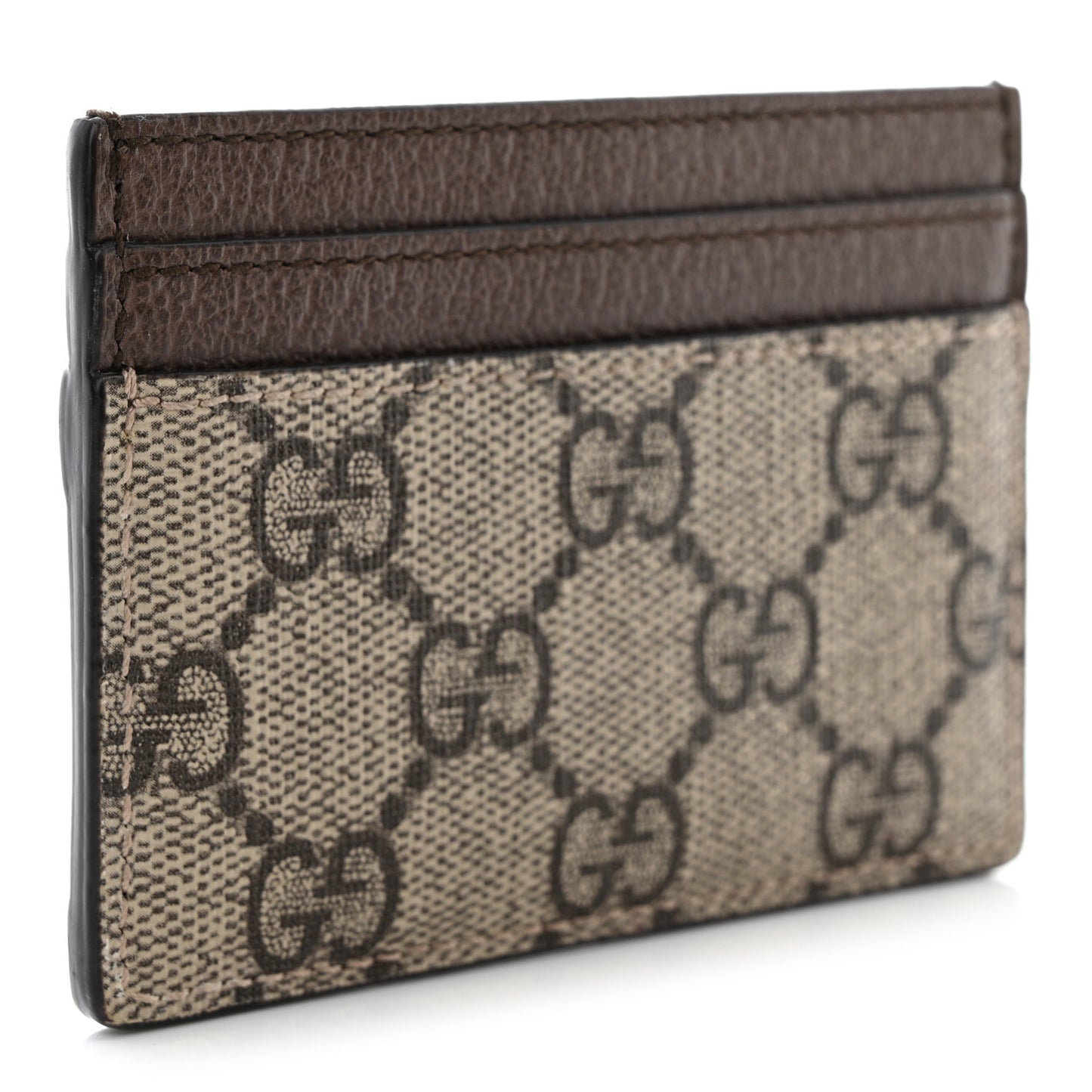 GG Supreme Monogram Ophidia Card Holder Brown